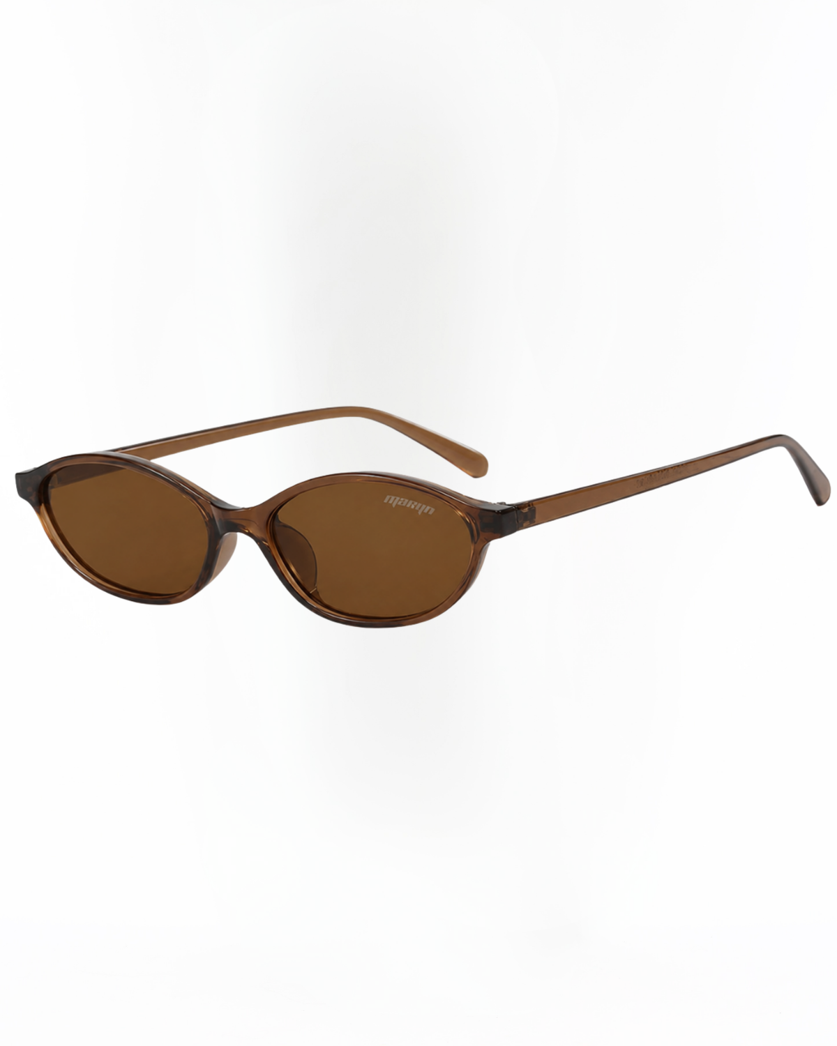 MTL Slim Oval Sunglasses Brown