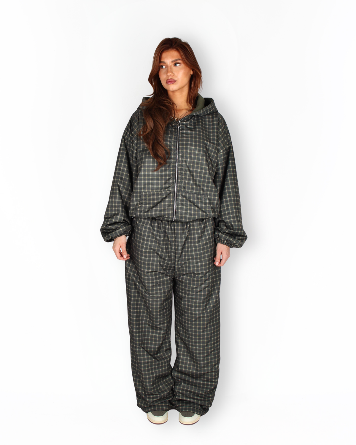 MTL Reversible Checked Pants Green