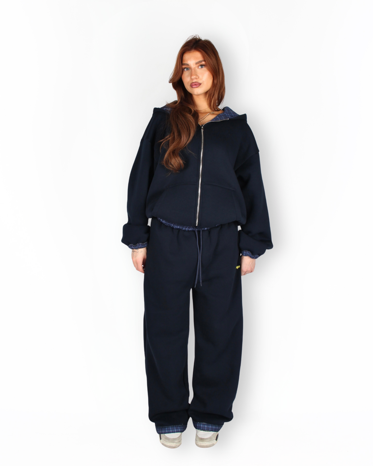 MTL Reversible Checked Pants Navy