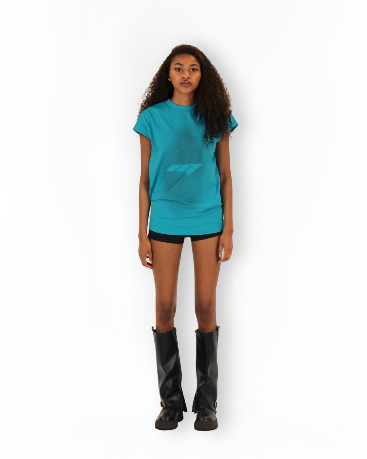 MTL Sleeveless Zipper Shirt Teal