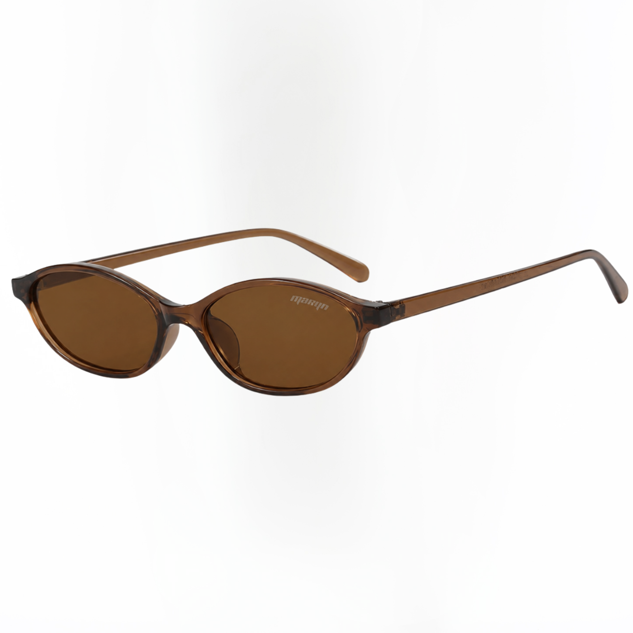 MTL Slim Oval Sunglasses Brown