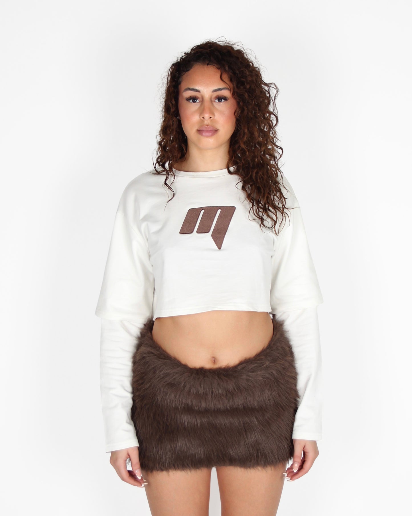 MTL Cropped Double Layered Longsleeve Brown