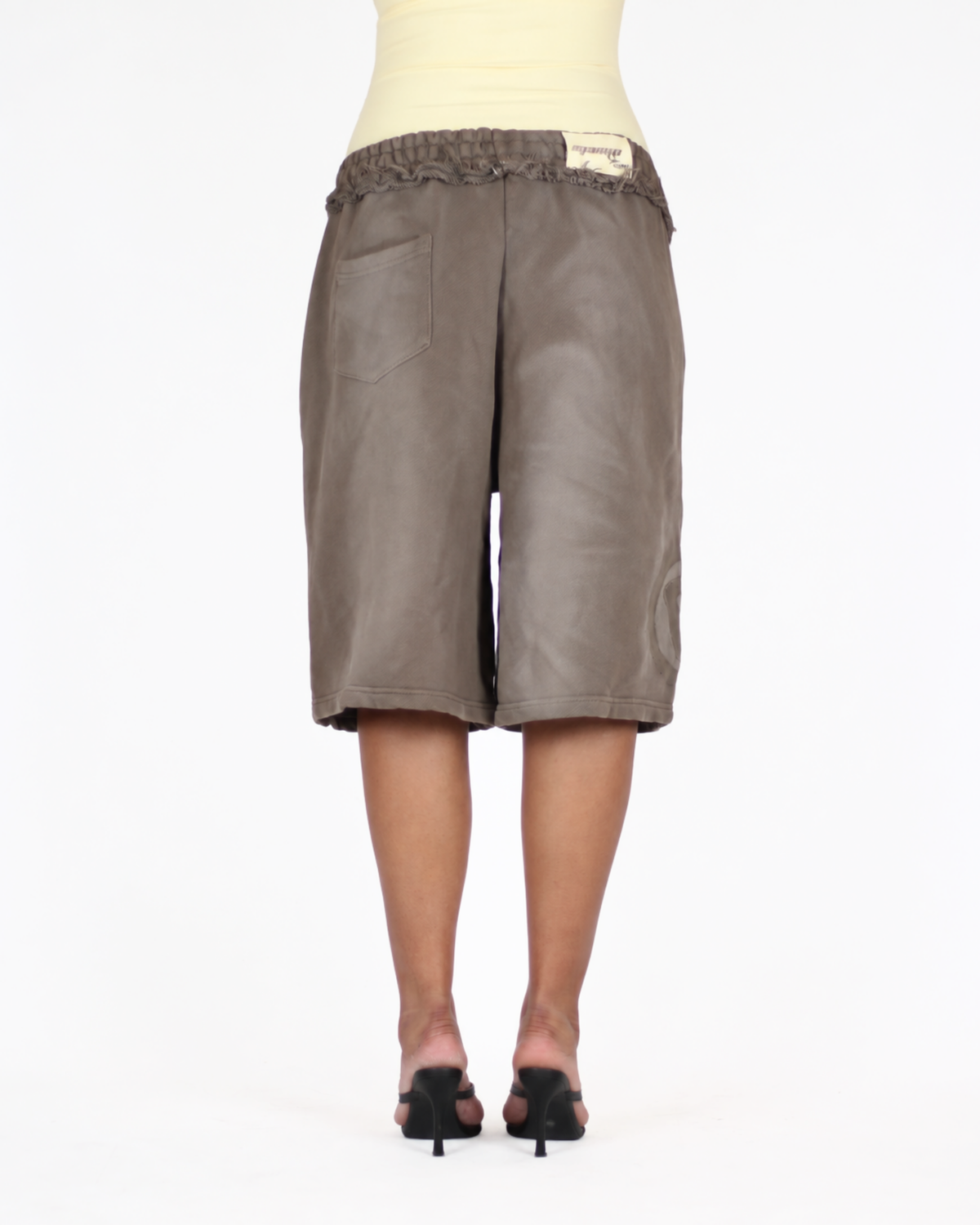 MTL Washed Jogger Shorts Brown