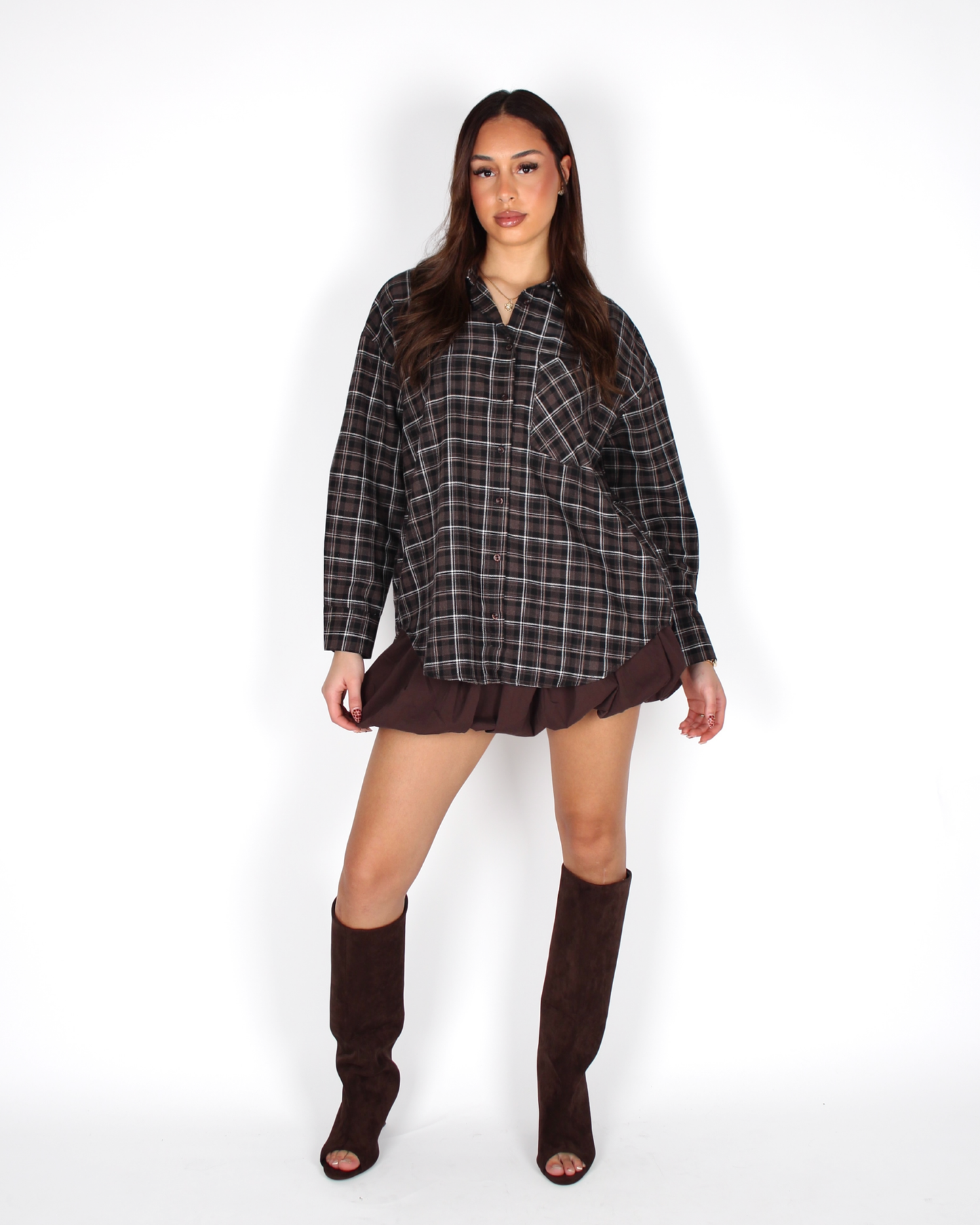 Kaeli Flannel Brown
