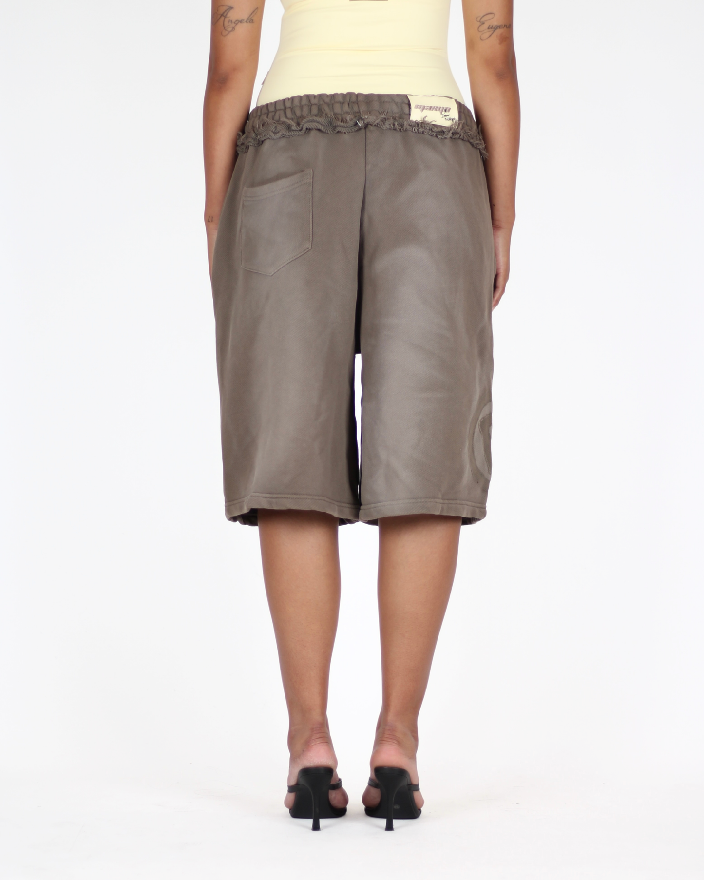 MTL Washed Jogger Shorts Brown