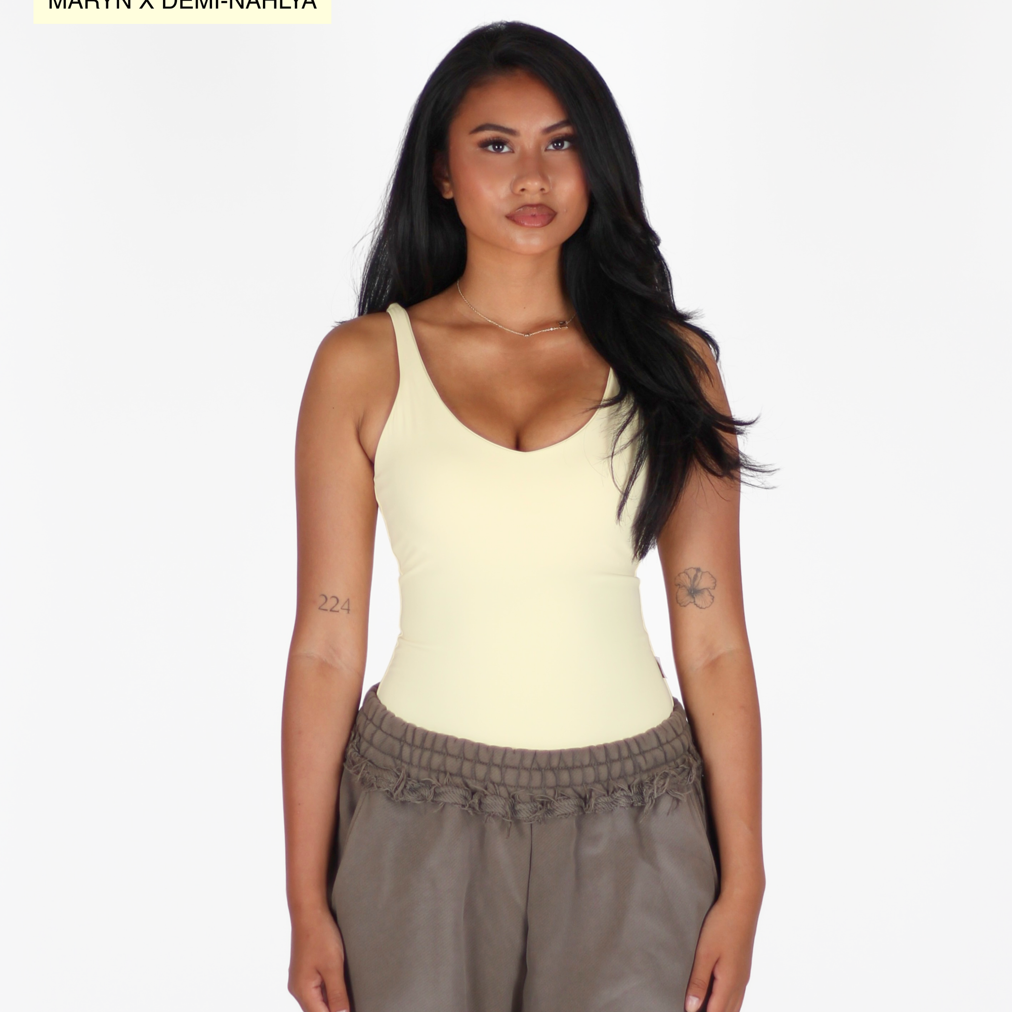 MTL Sculpting Label Bodysuit Butter Yellow