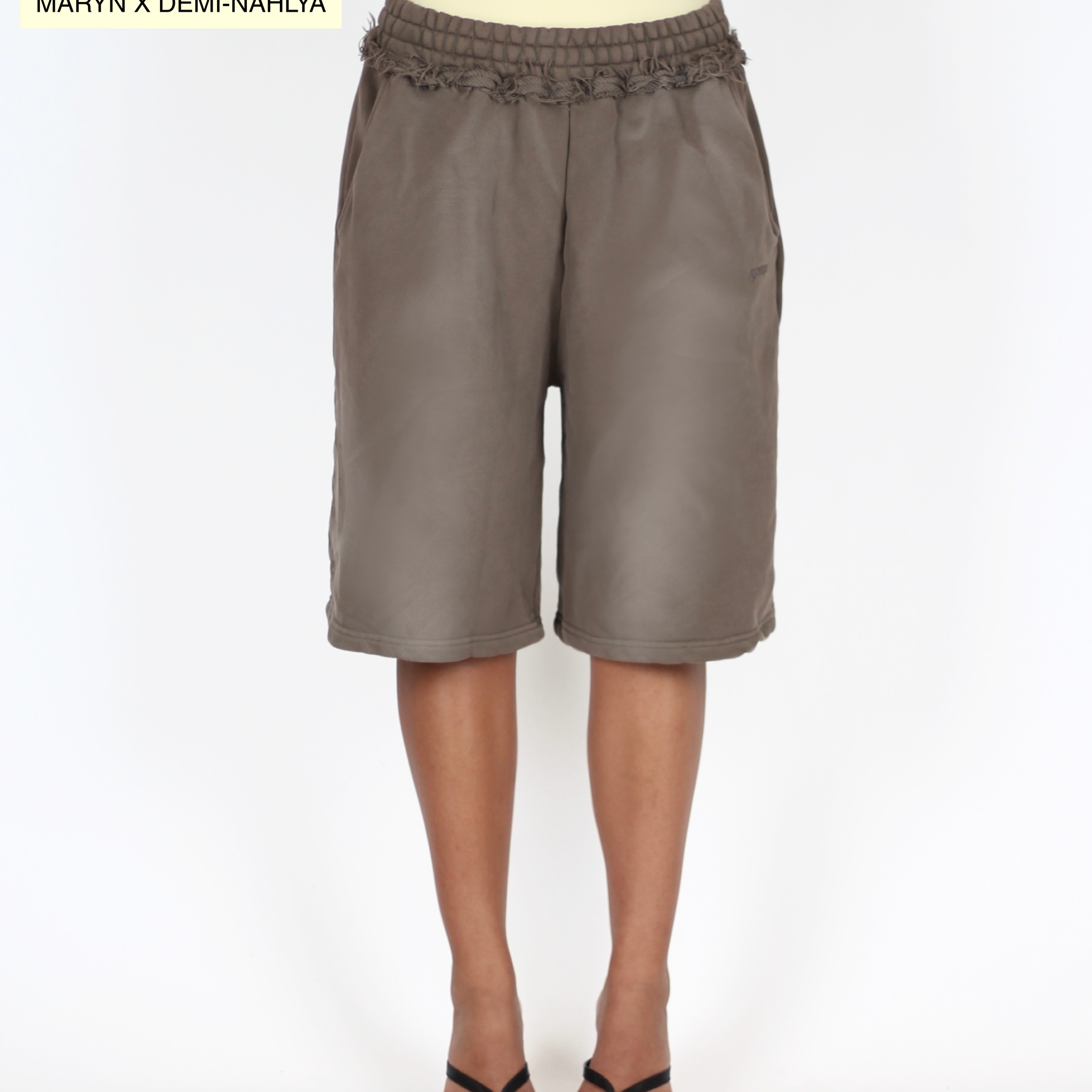 MTL Washed Jogger Shorts Brown