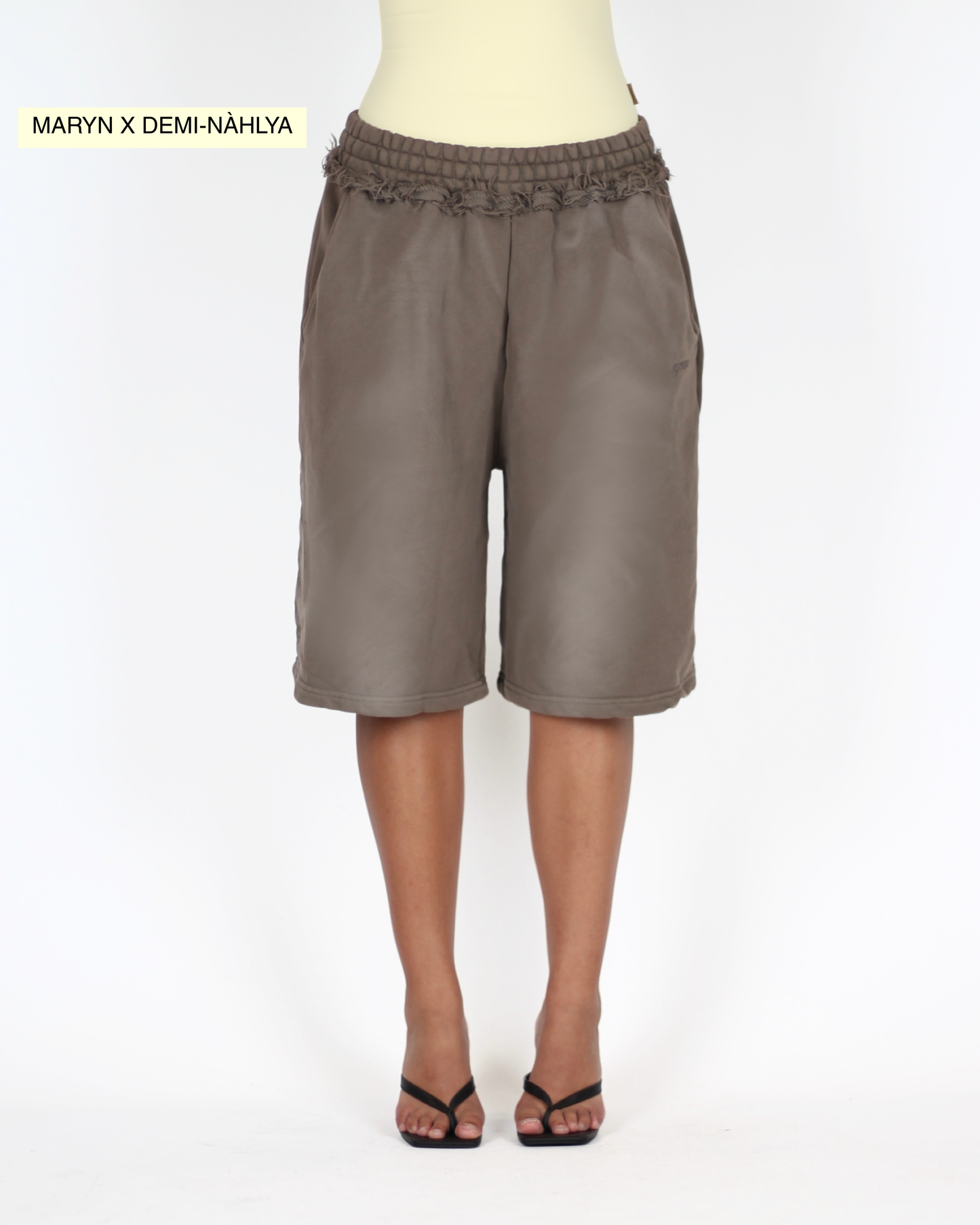 MTL Washed Jogger Shorts Brown