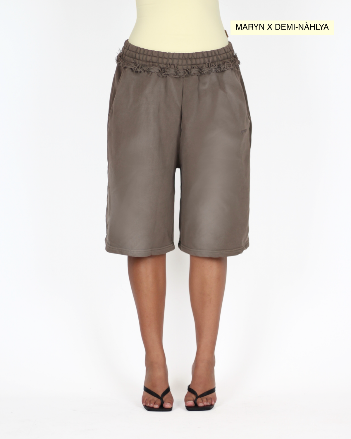 MTL Washed Jogger Shorts Brown