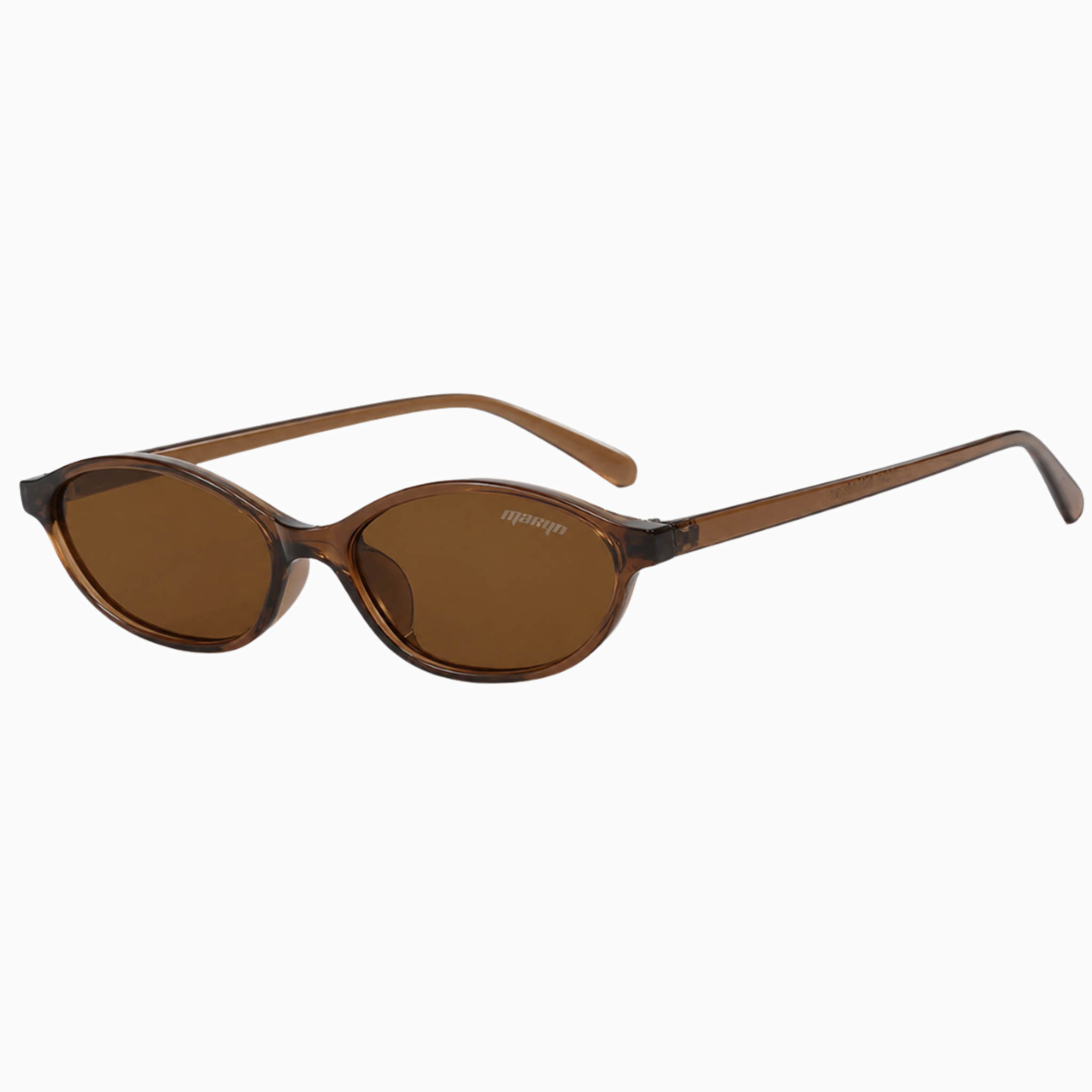 MTL Slim Oval Sunglasses Brown