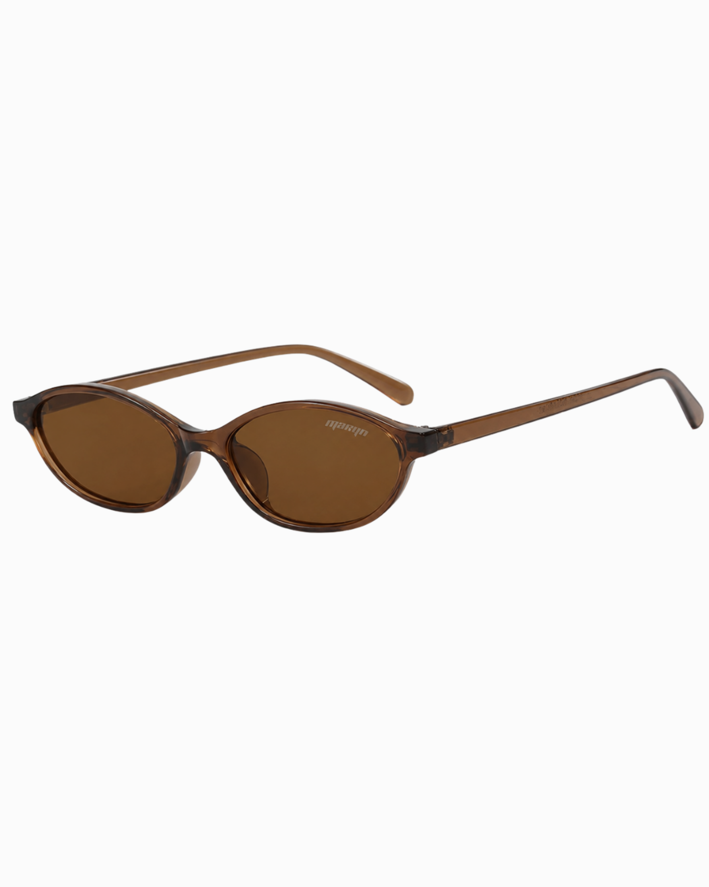 MTL Slim Oval Sunglasses Brown
