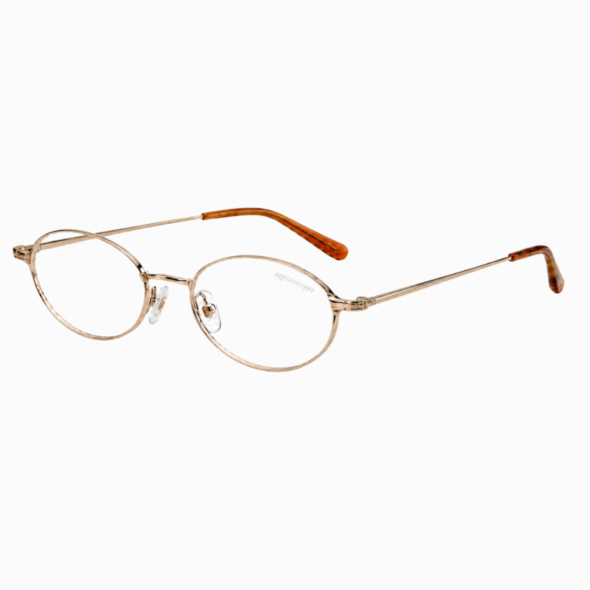 MTL Clear Round Glasses Gold