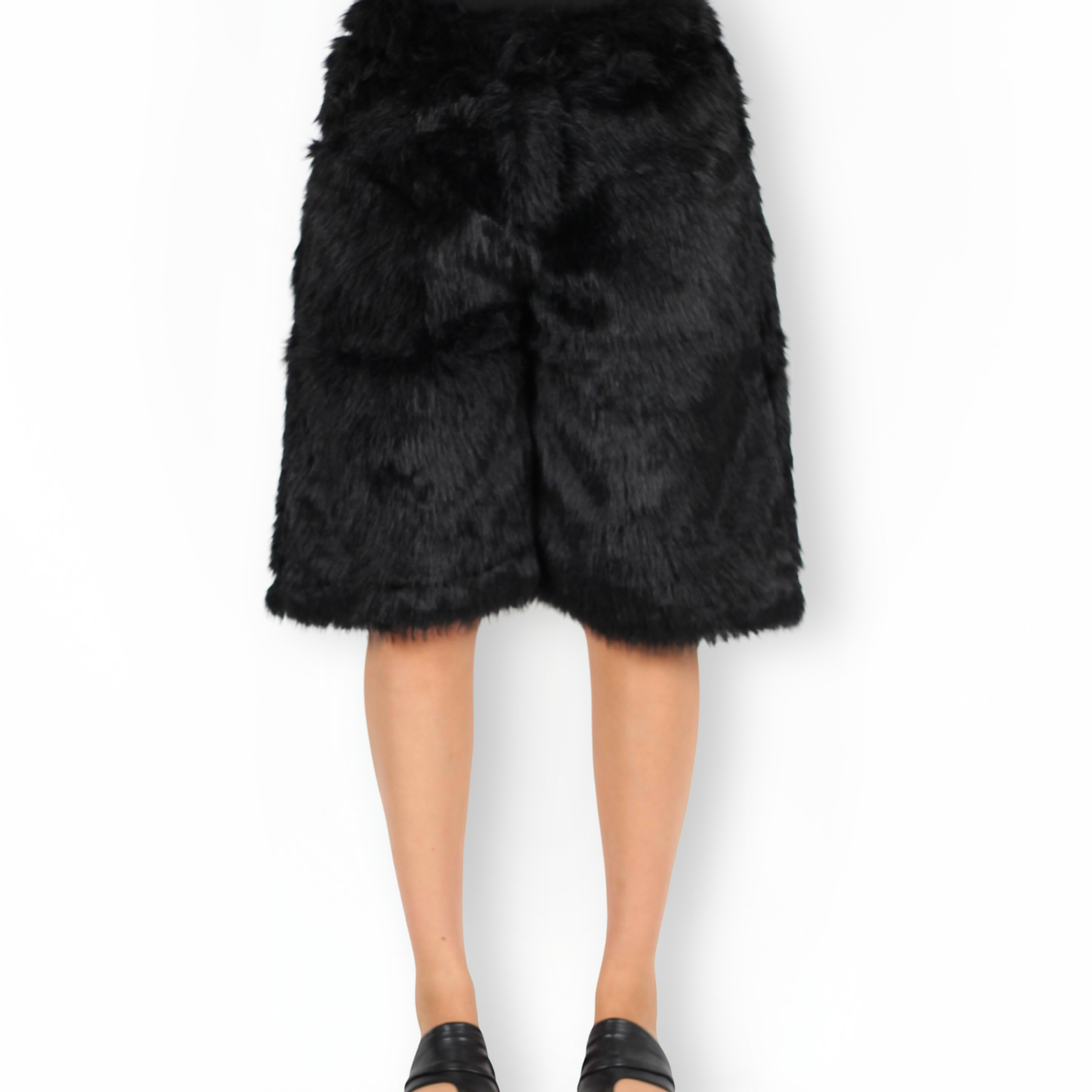 MTL Faux Fur Shorts Black