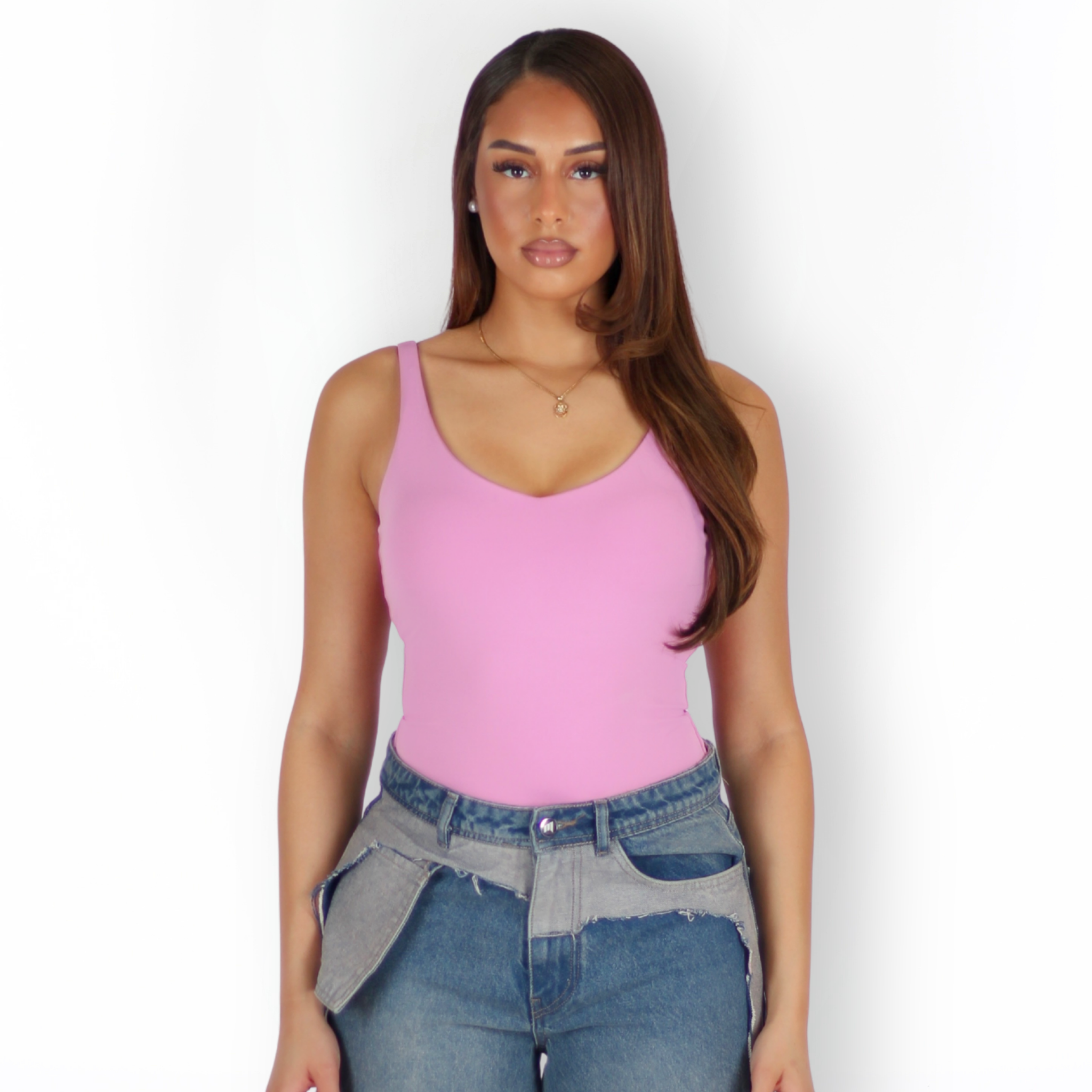 MTL Sculpting Label Bodysuit Pink