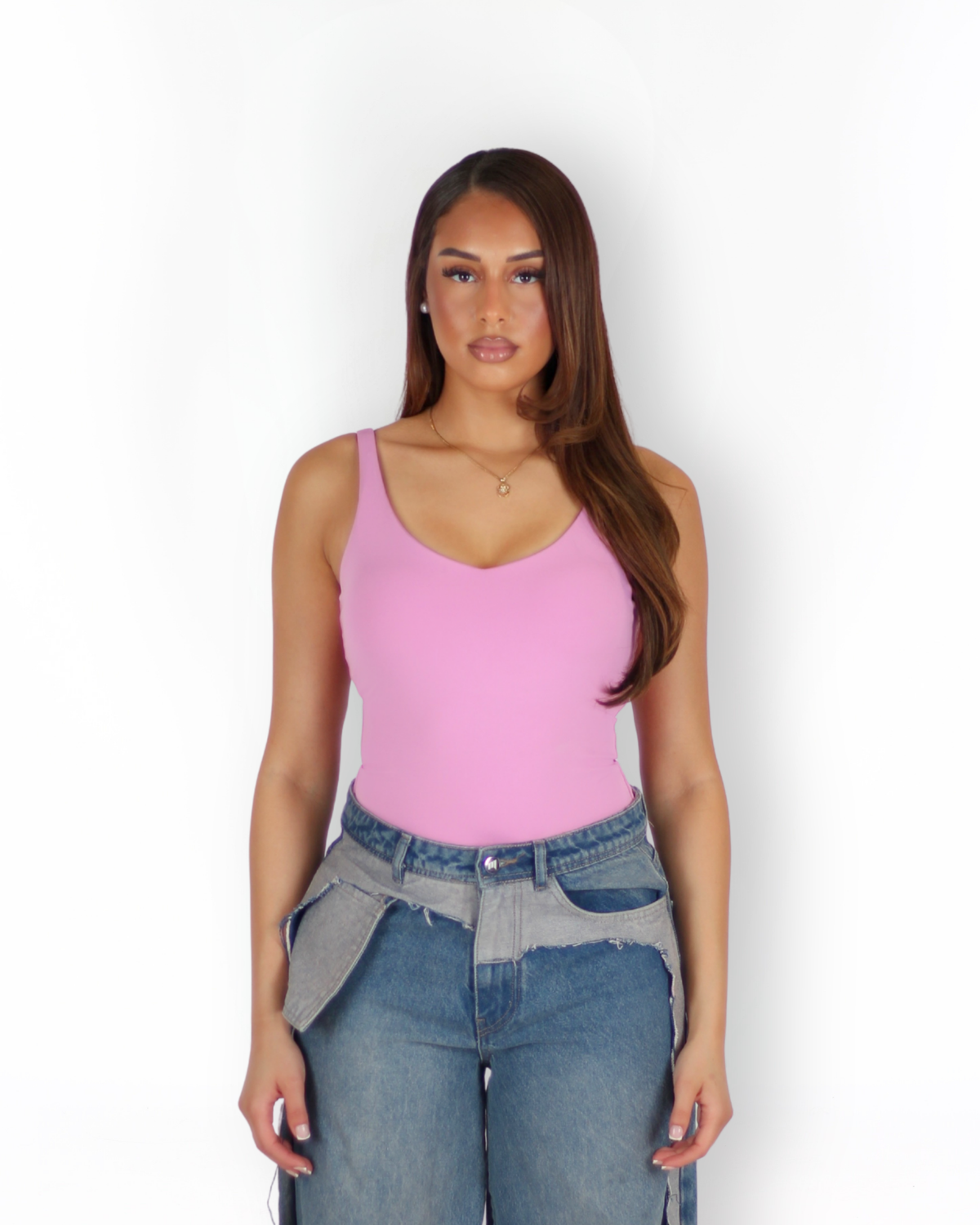 MTL Sculpting Label Bodysuit Pink