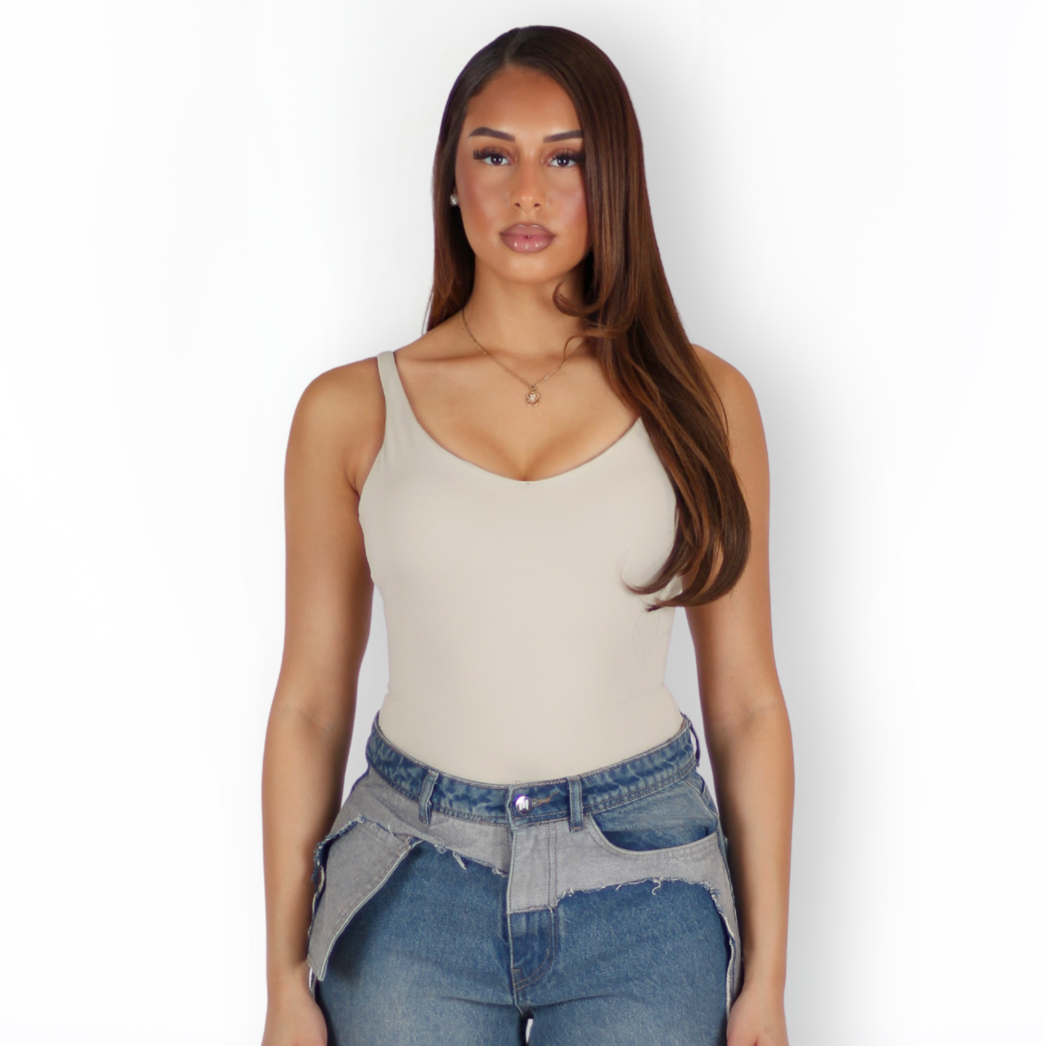 MTL Sculpting Label Bodysuit Beige