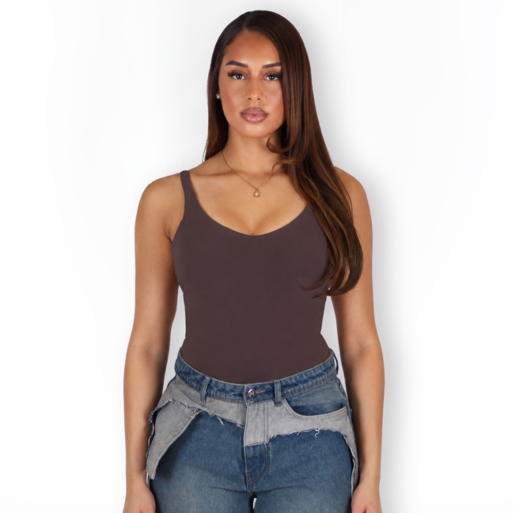 MTL Sculpting Label Bodysuit Brown