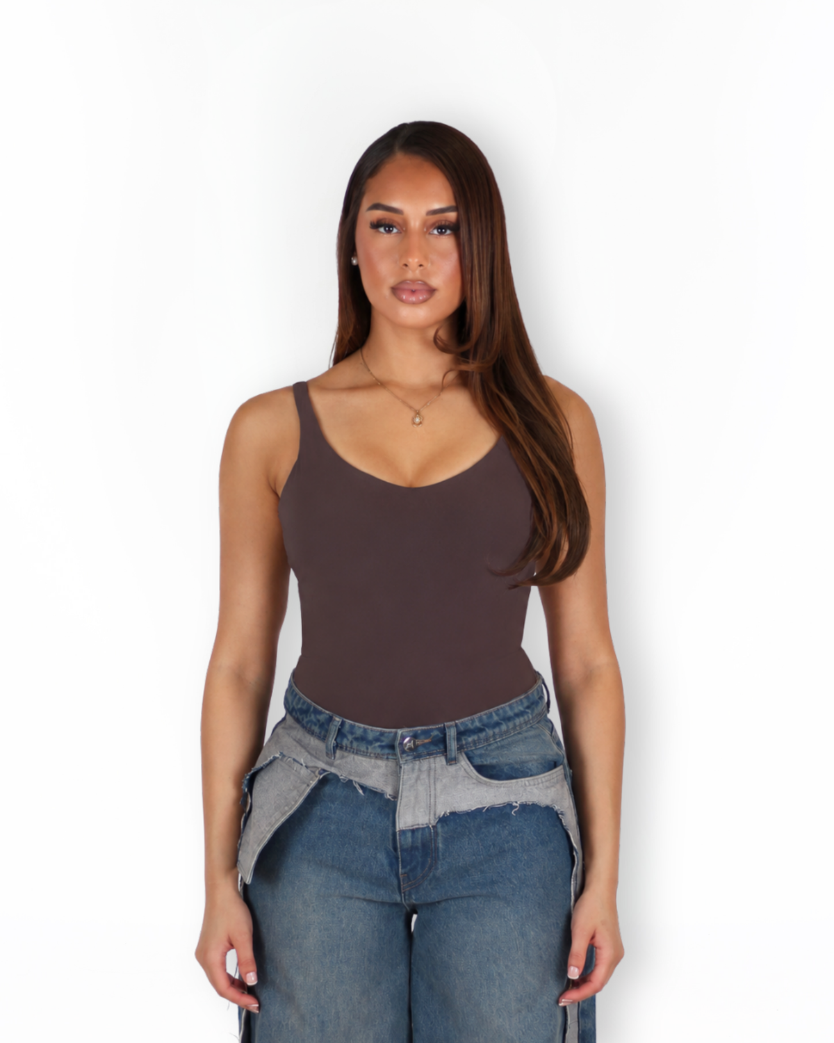 MTL Sculpting Label Bodysuit Brown