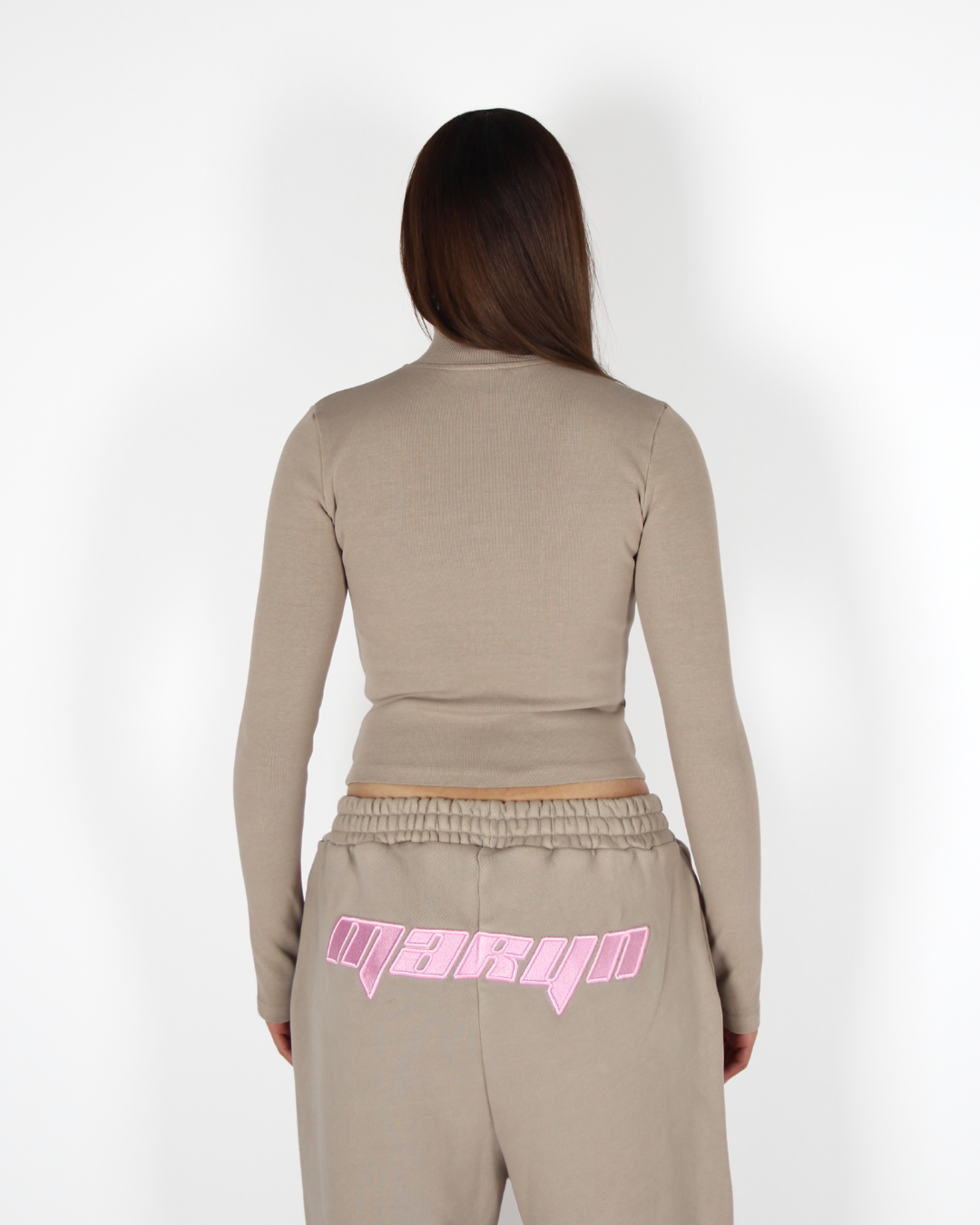 MTL Zip-Up Top Beige