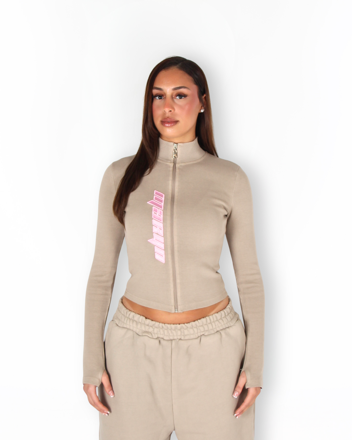 MTL Zip-Up Top Beige