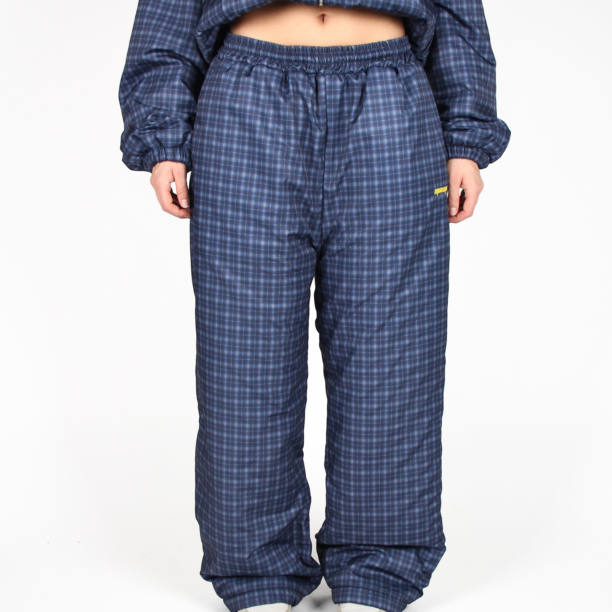 MTL Reversible Checked Pants Navy