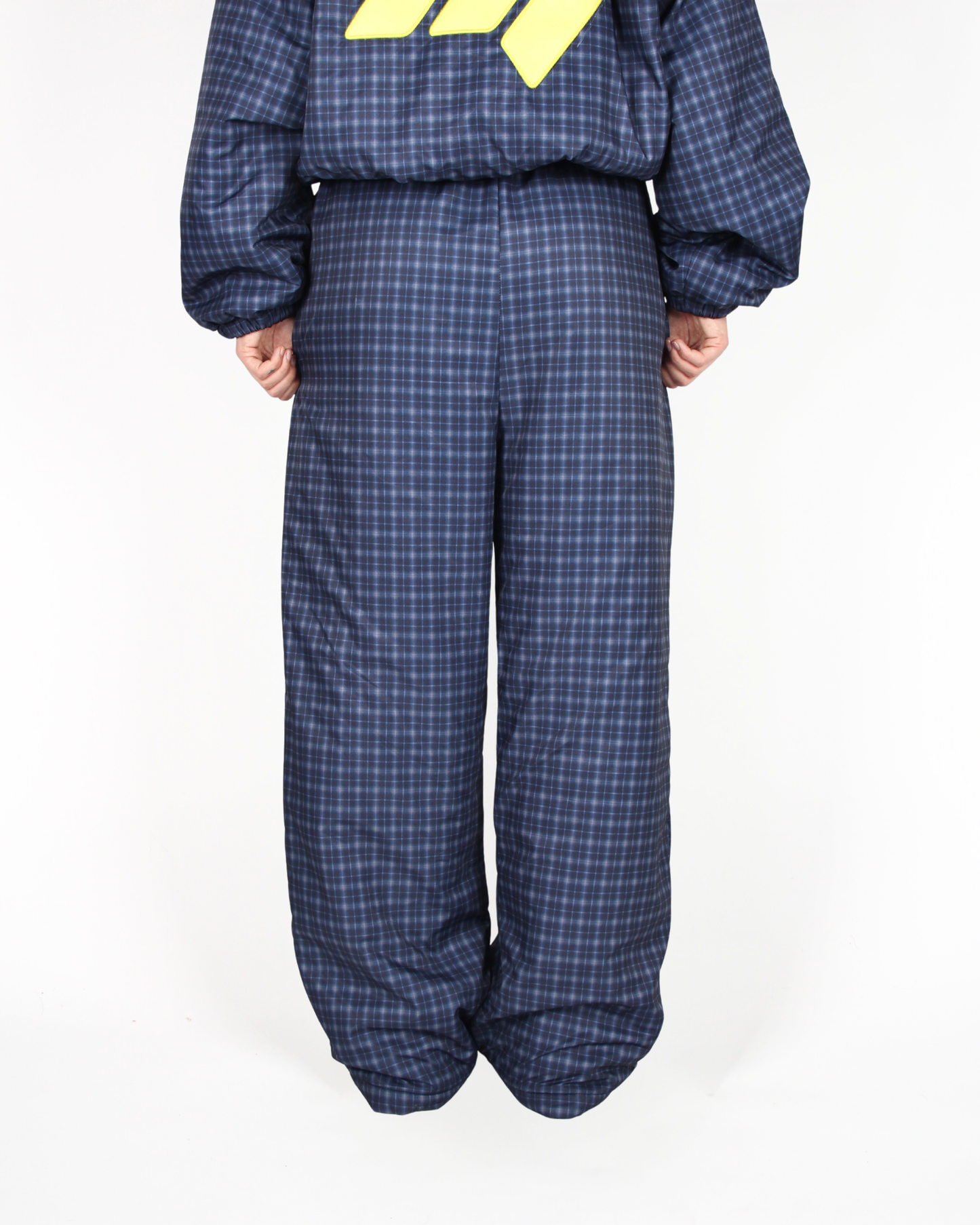MTL Reversible Checked Pants Navy