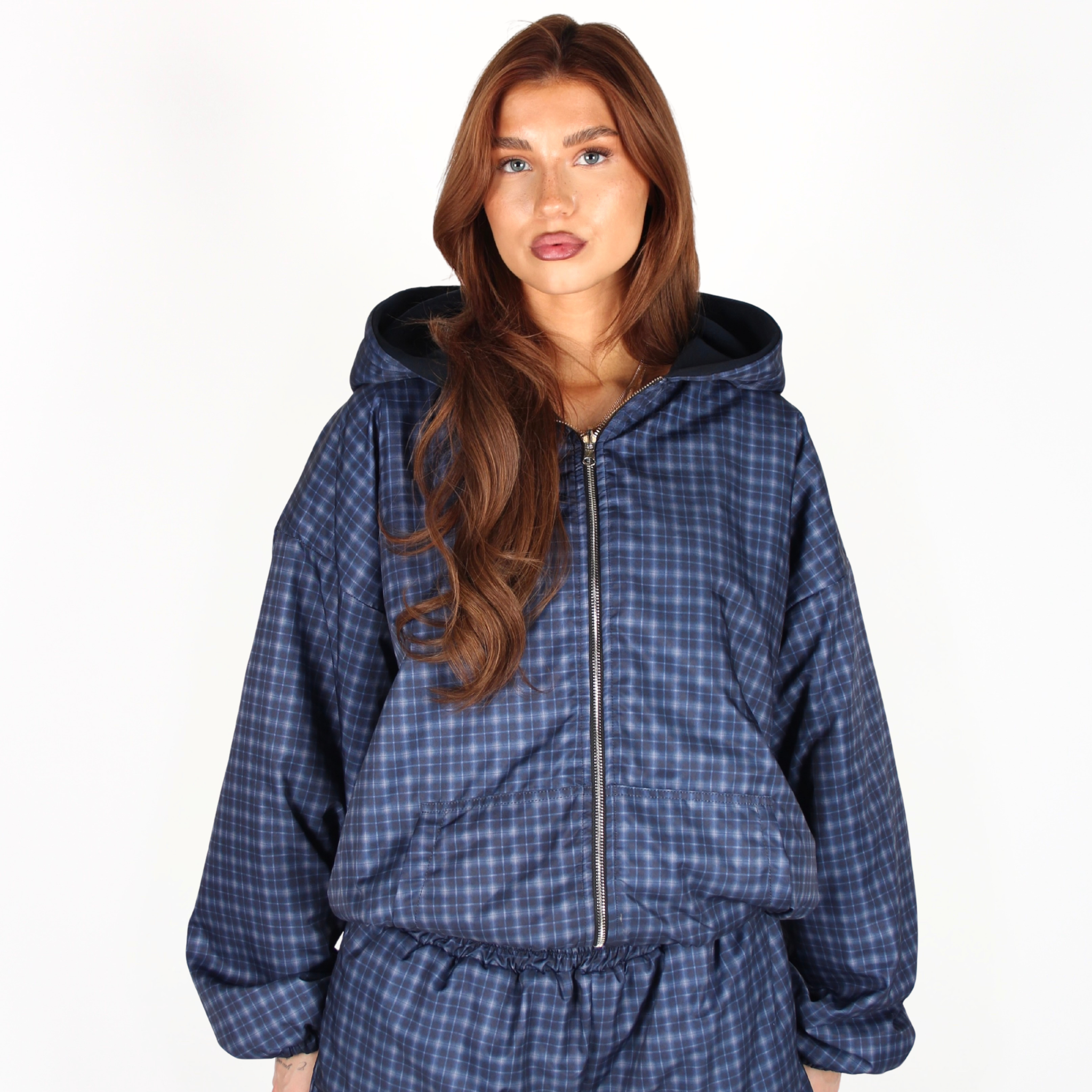 MTL Reversible Checked Jacket Navy