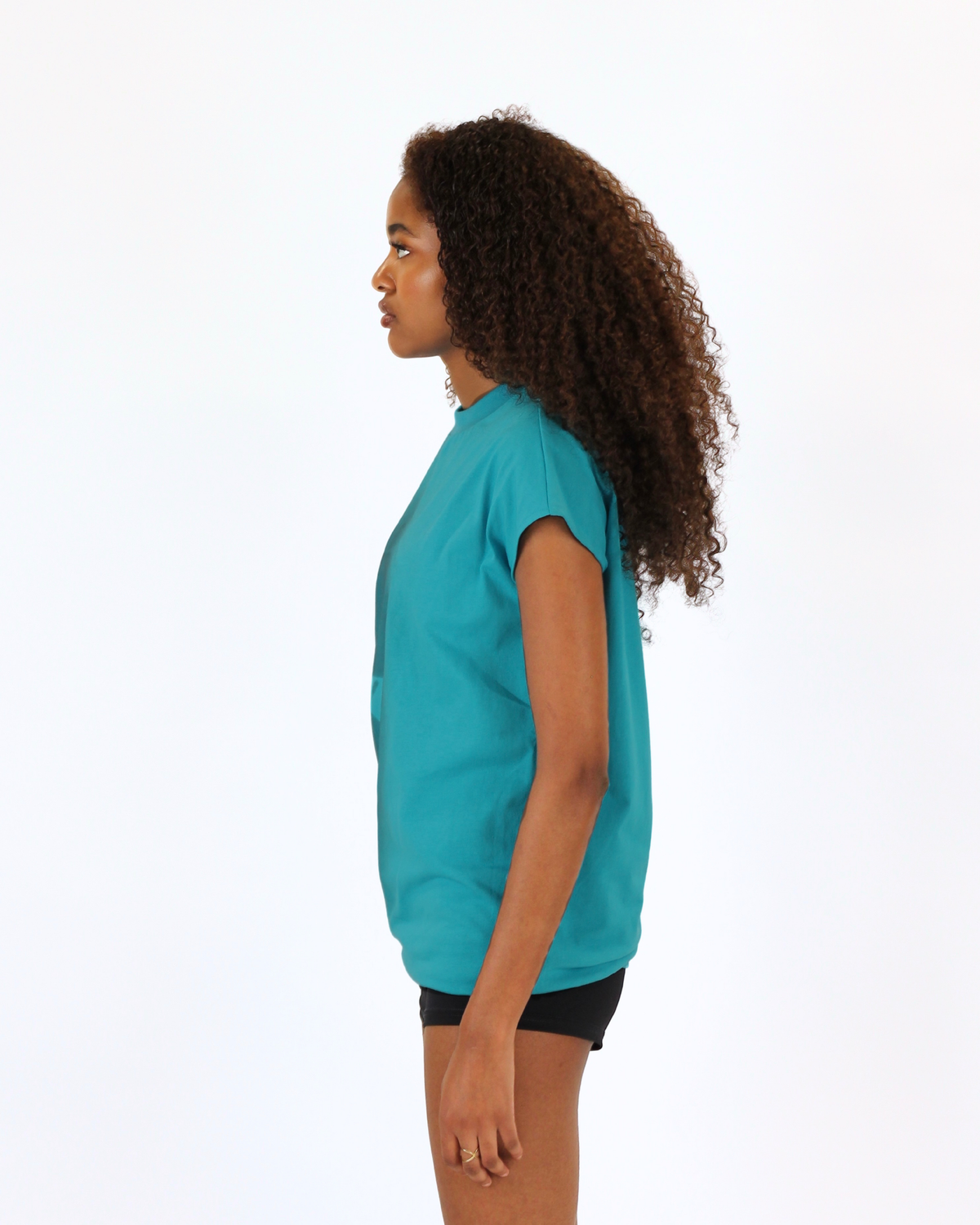 MTL Sleeveless Zipper Shirt Teal