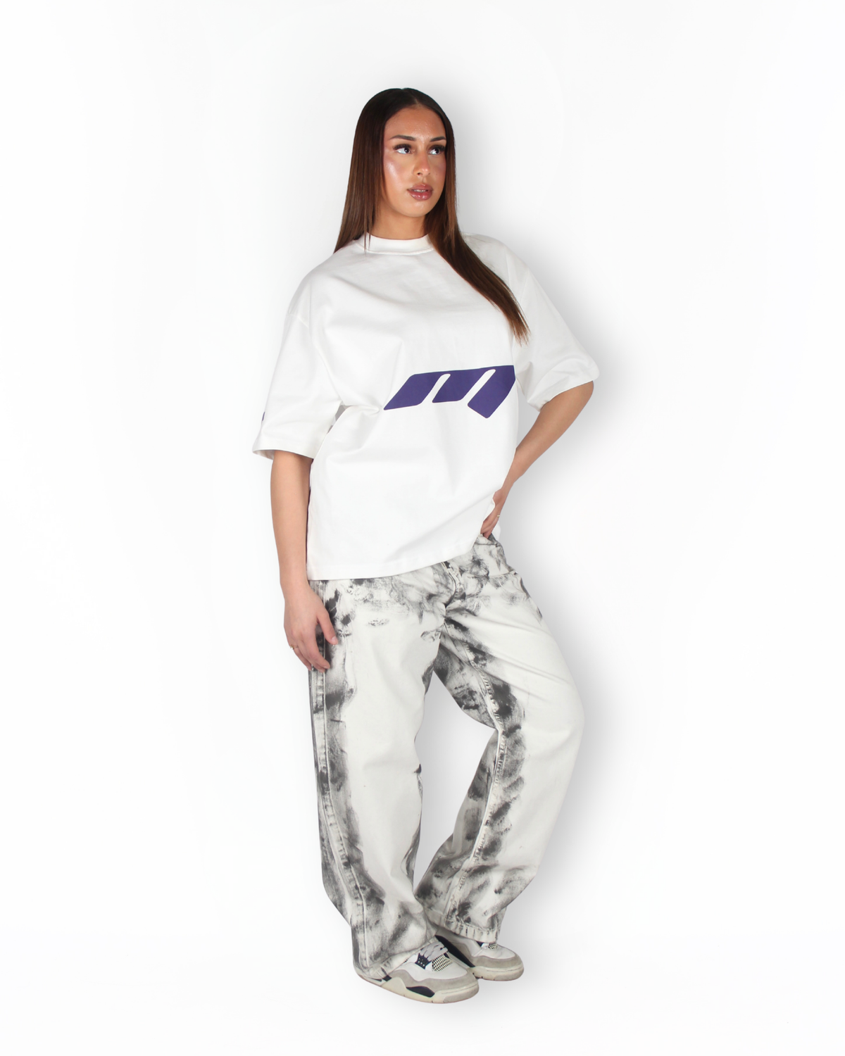 MTL Printed T-shirt Ecru/Purple