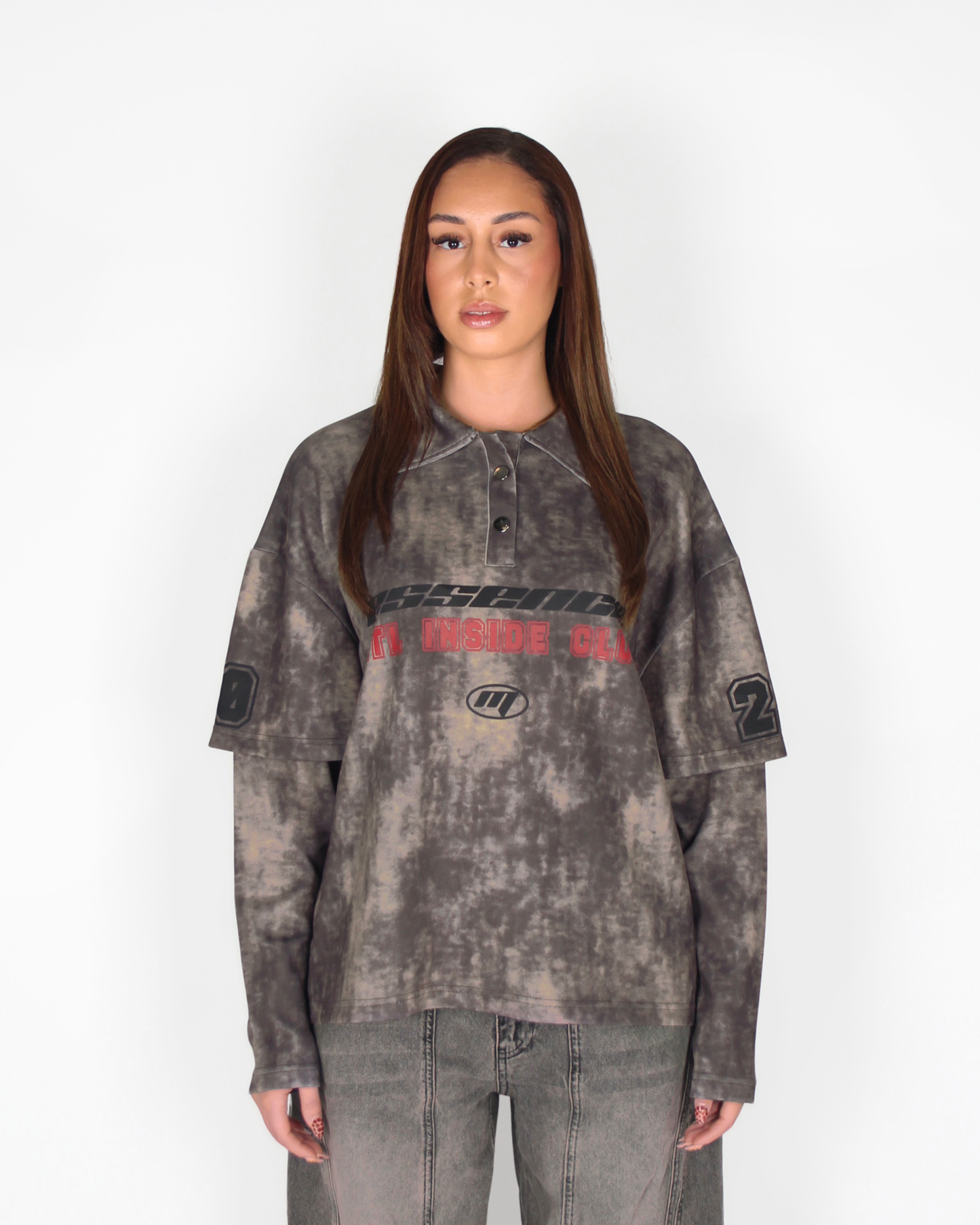 MTL Polo Double Layered Longsleeve Brown