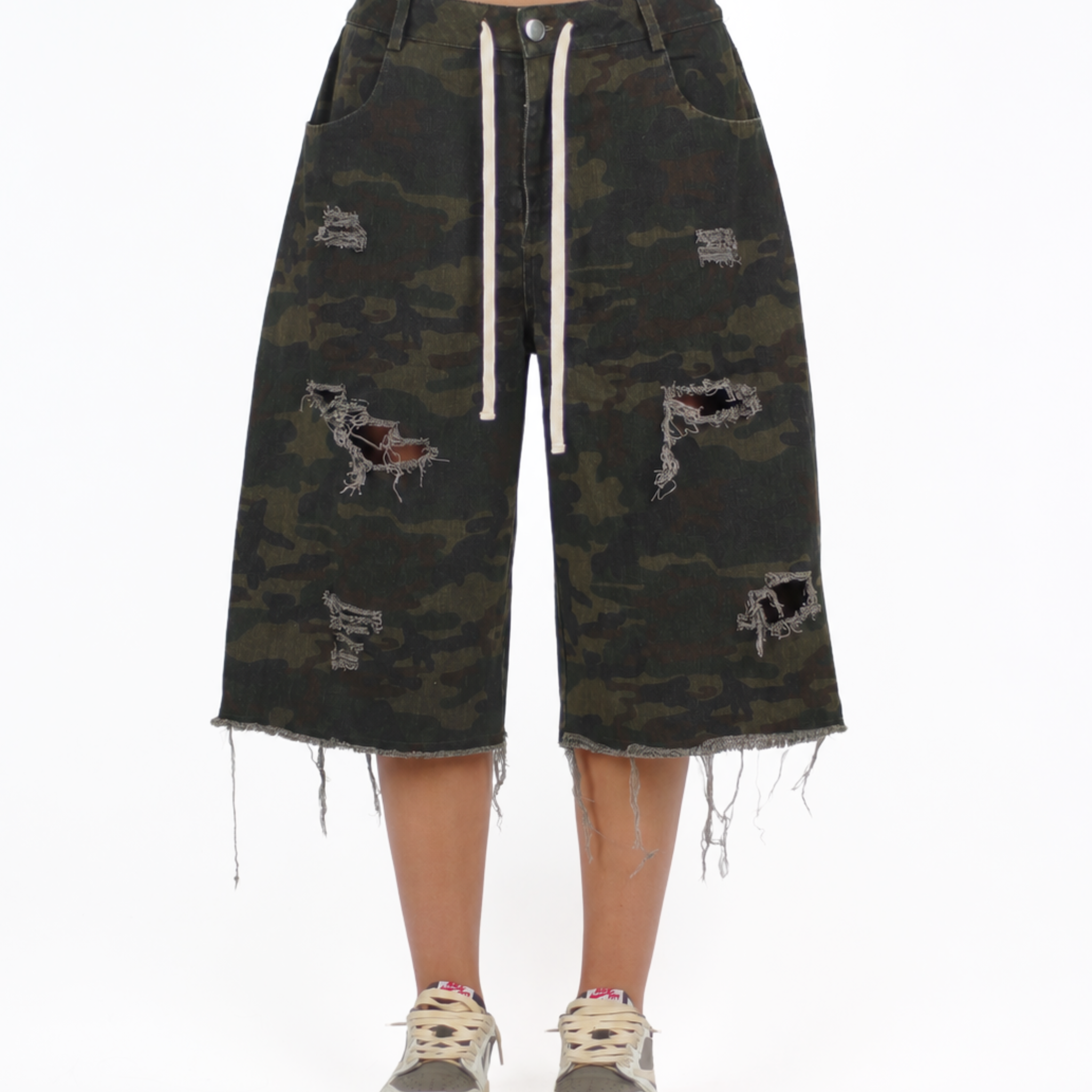 MTL Camouflage Distressed Jorts