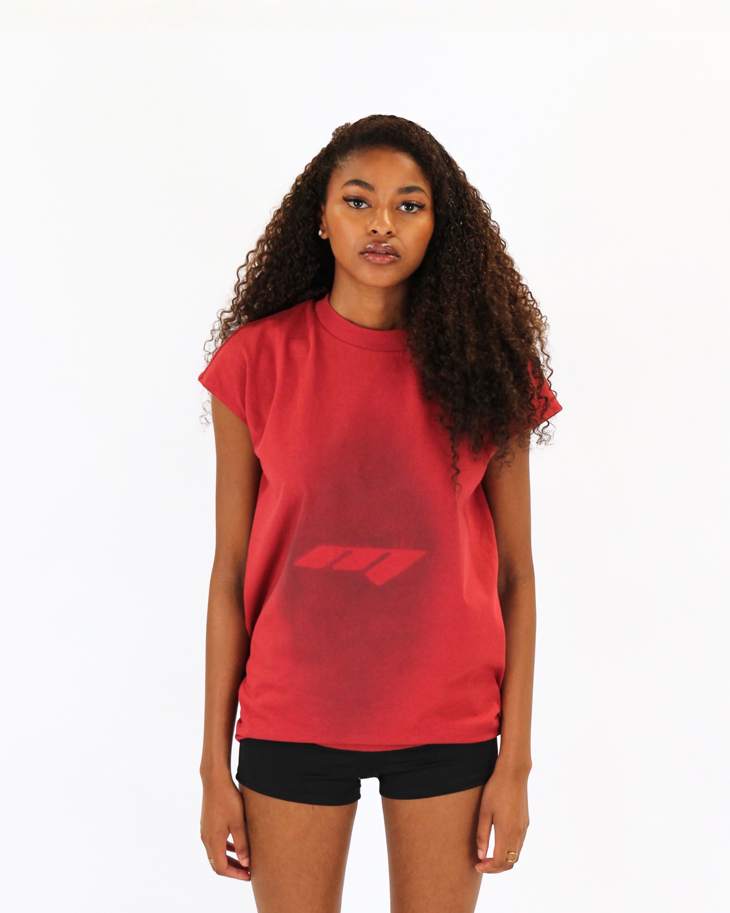 MTL Sleeveless Zipper Shirt Red