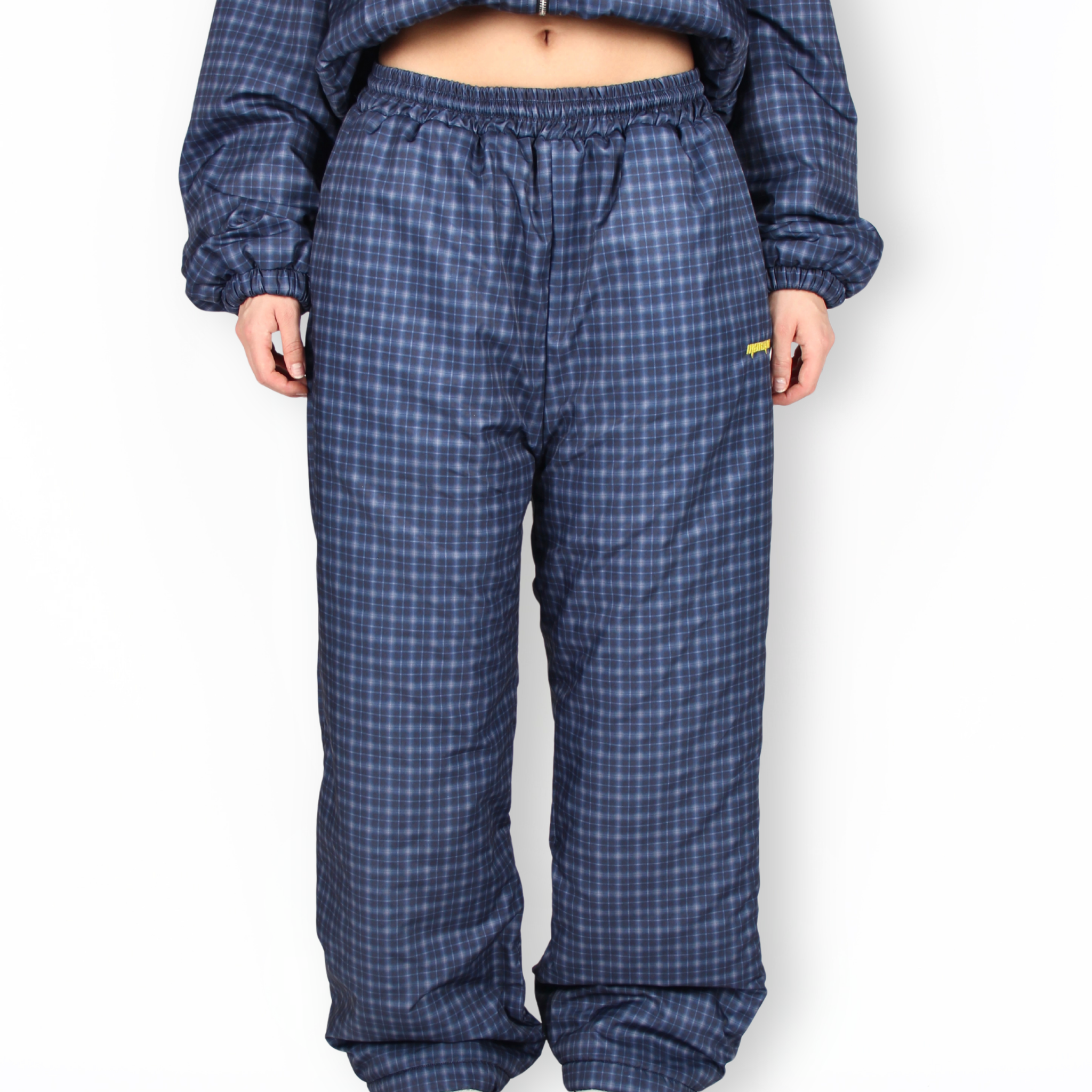 MTL Reversible Checked Pants Navy