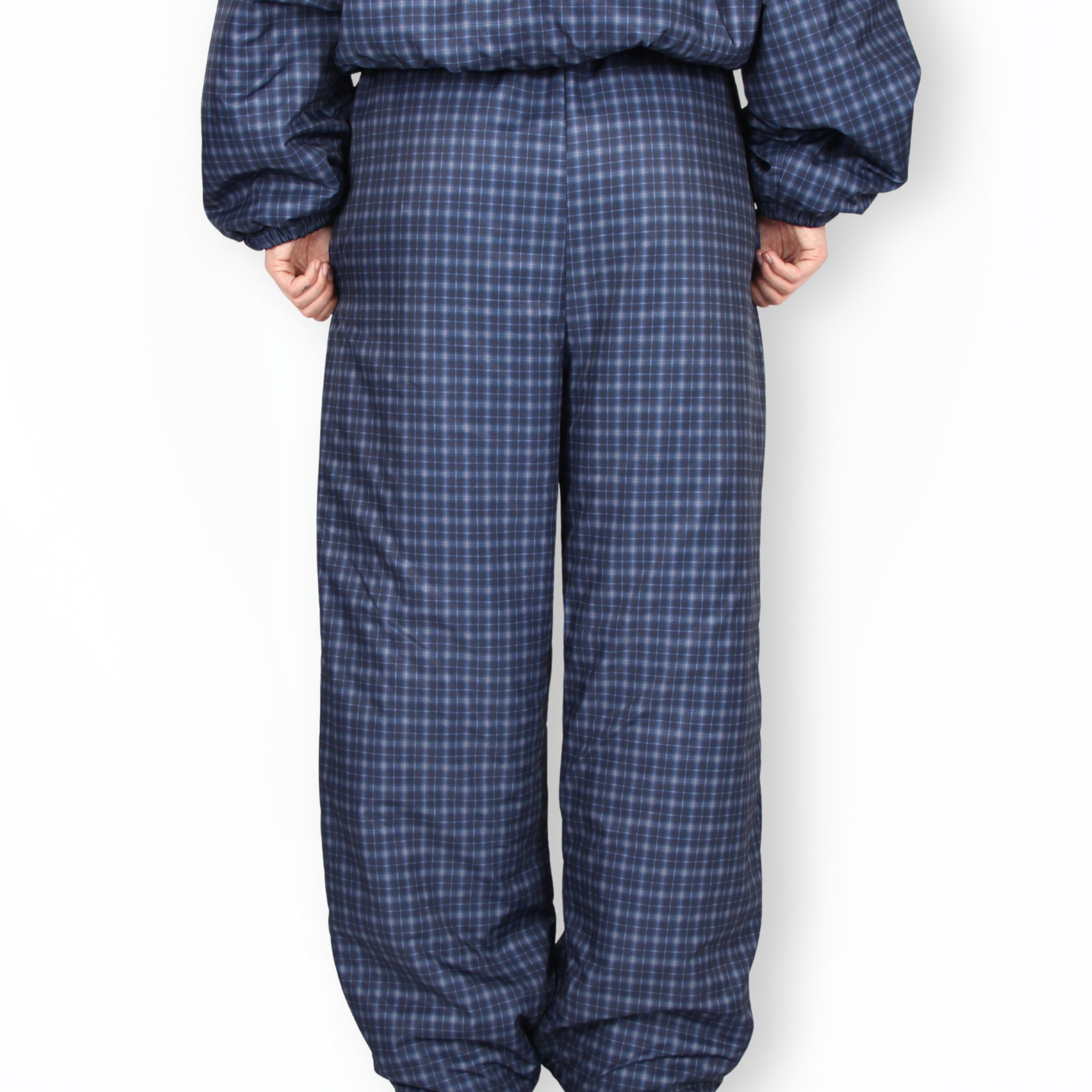 MTL Reversible Checked Pants Navy