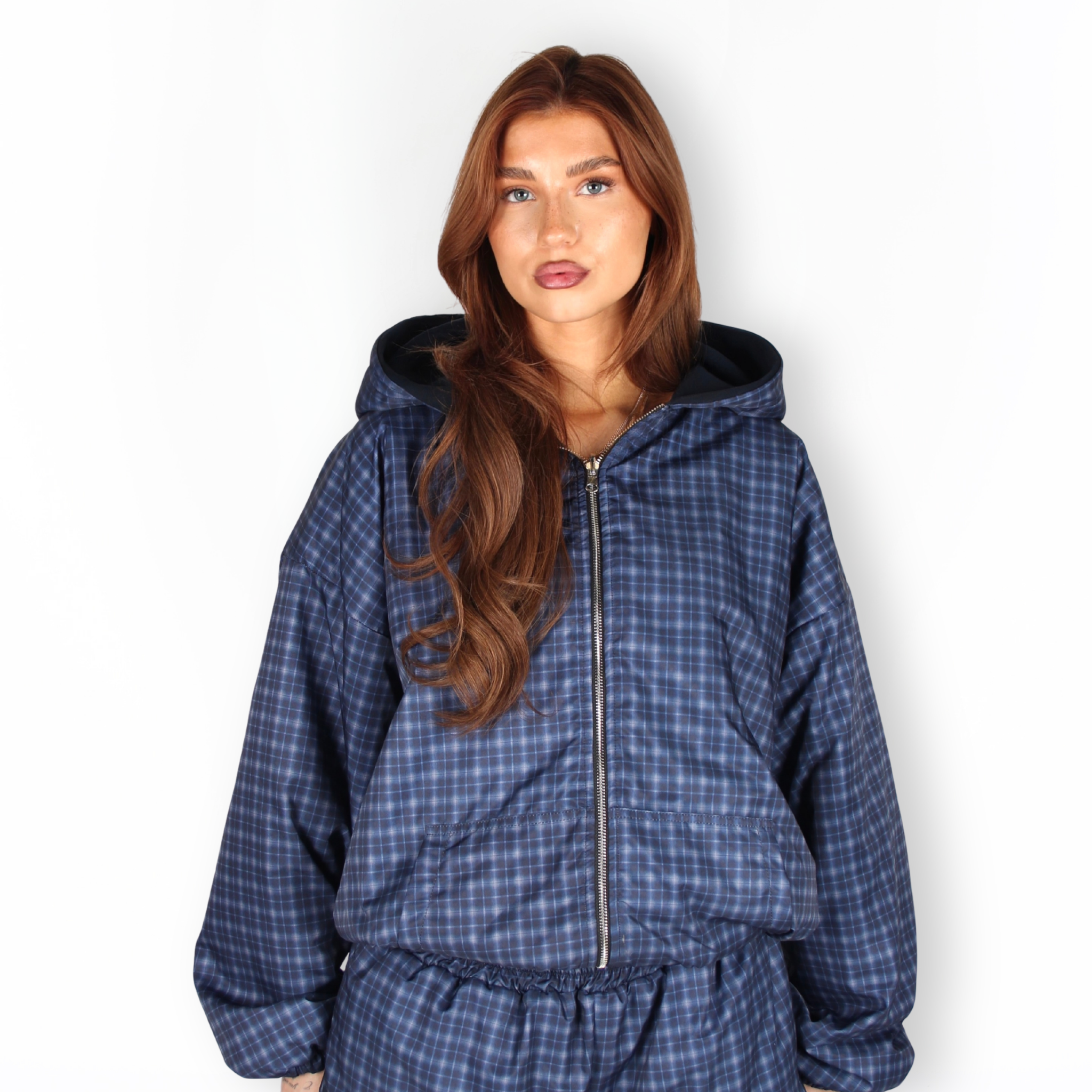 MTL Reversible Checked Jacket Navy