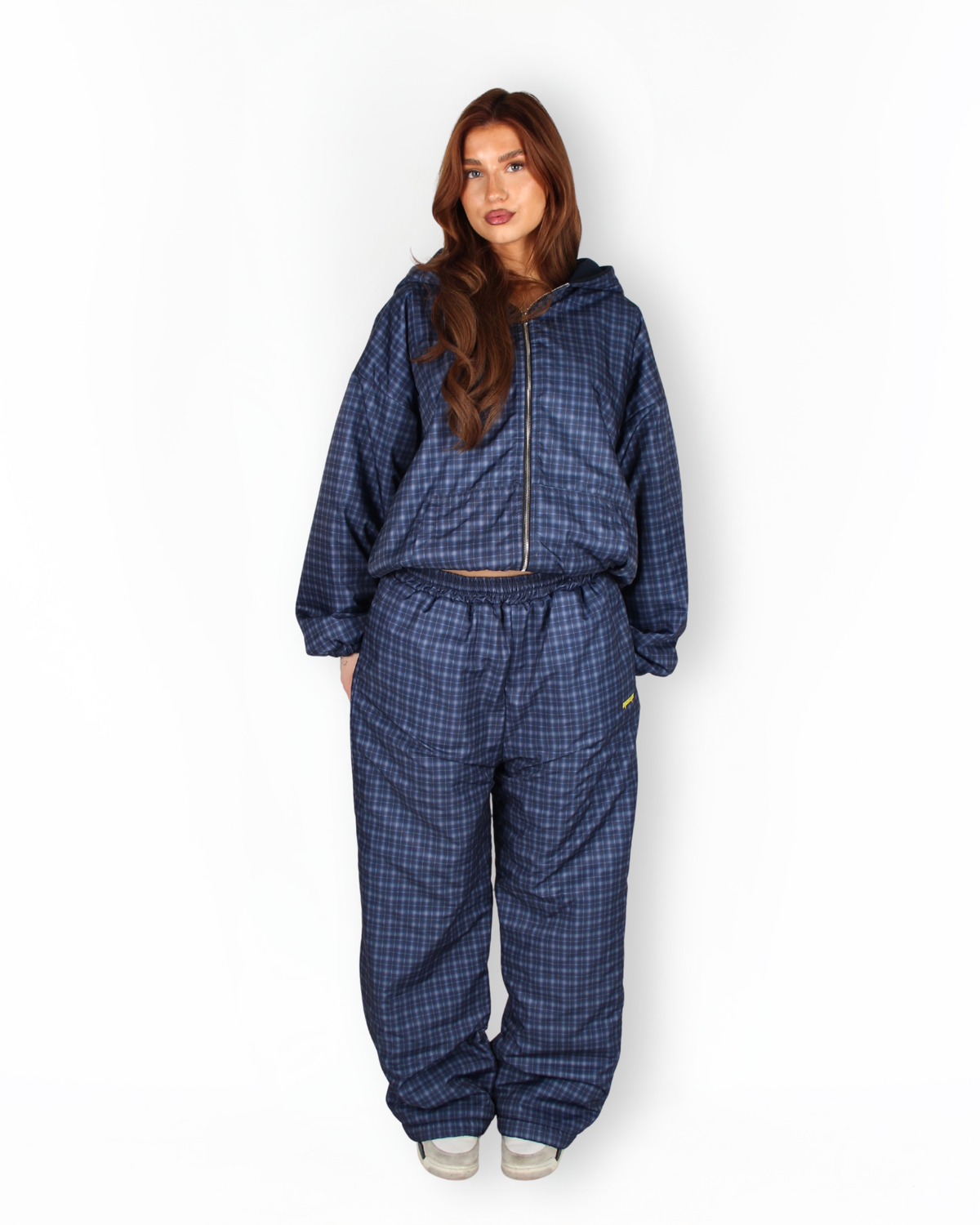 MTL Reversible Checked Pants Navy