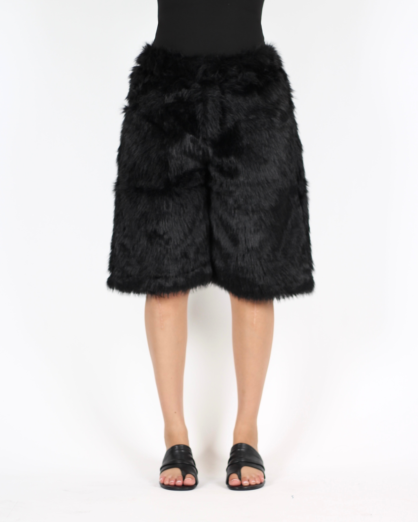 MTL Faux Fur Shorts Black