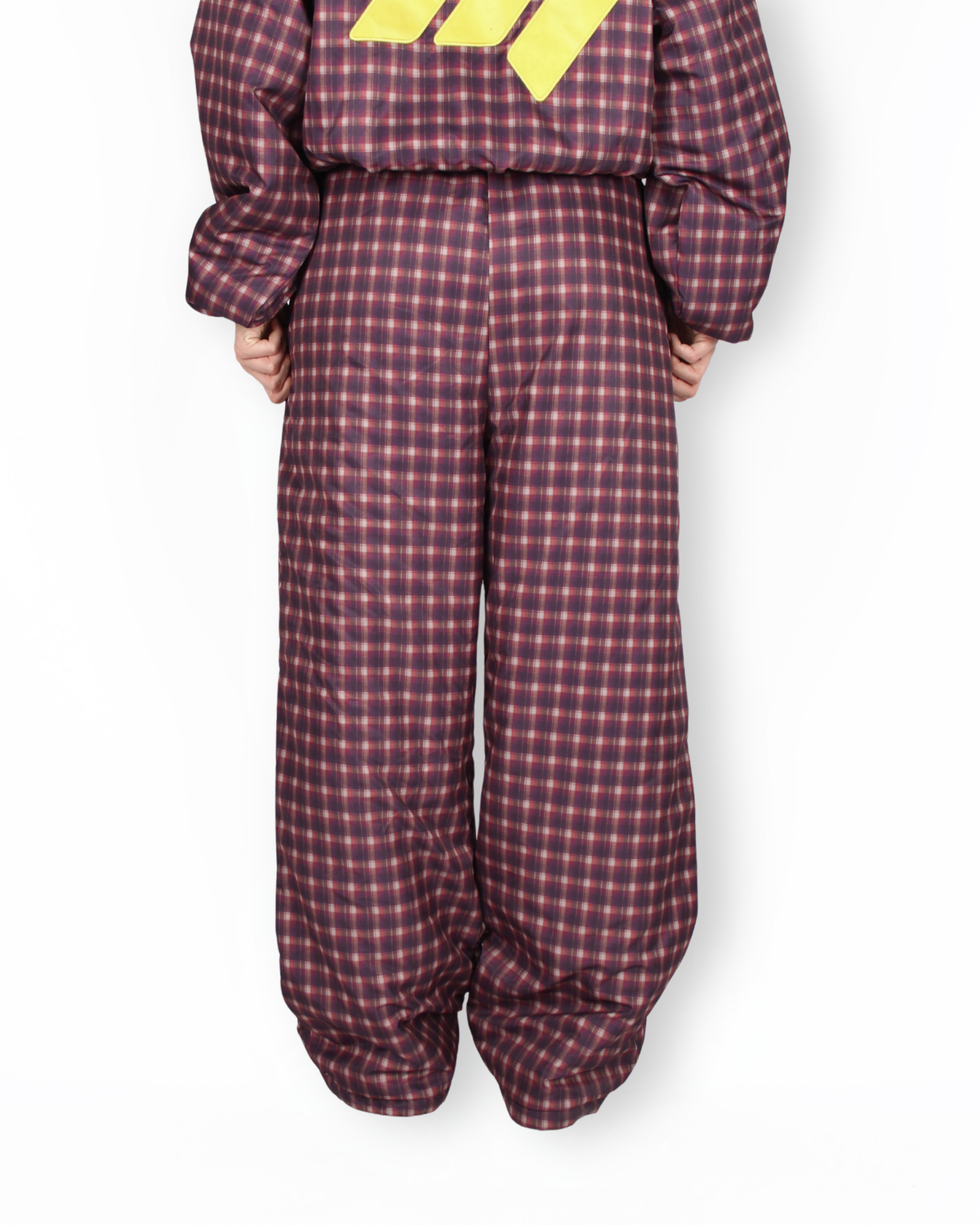 MTL Reversible Checked Pants Burgundy
