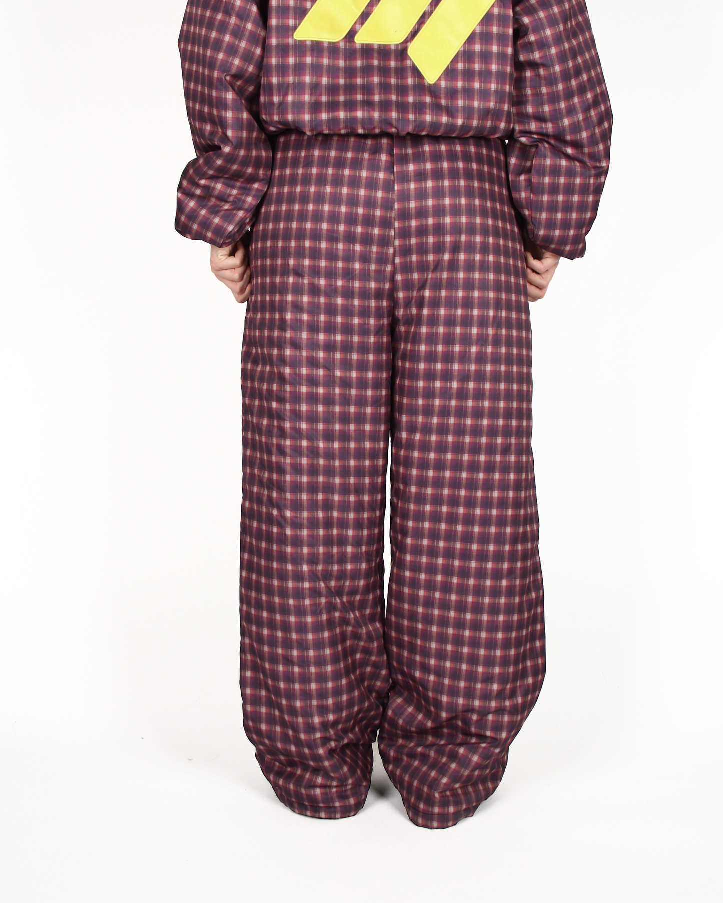 MTL Reversible Checked Pants Burgundy