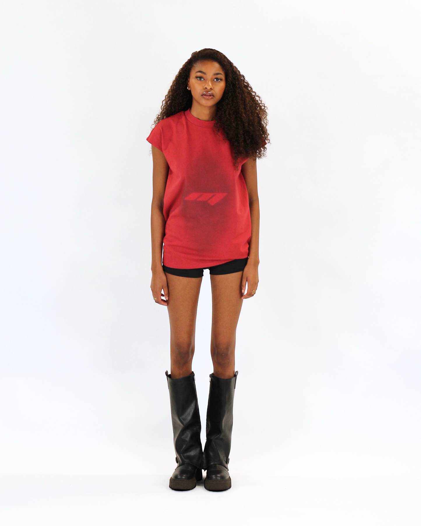 MTL Sleeveless Zipper Shirt Red