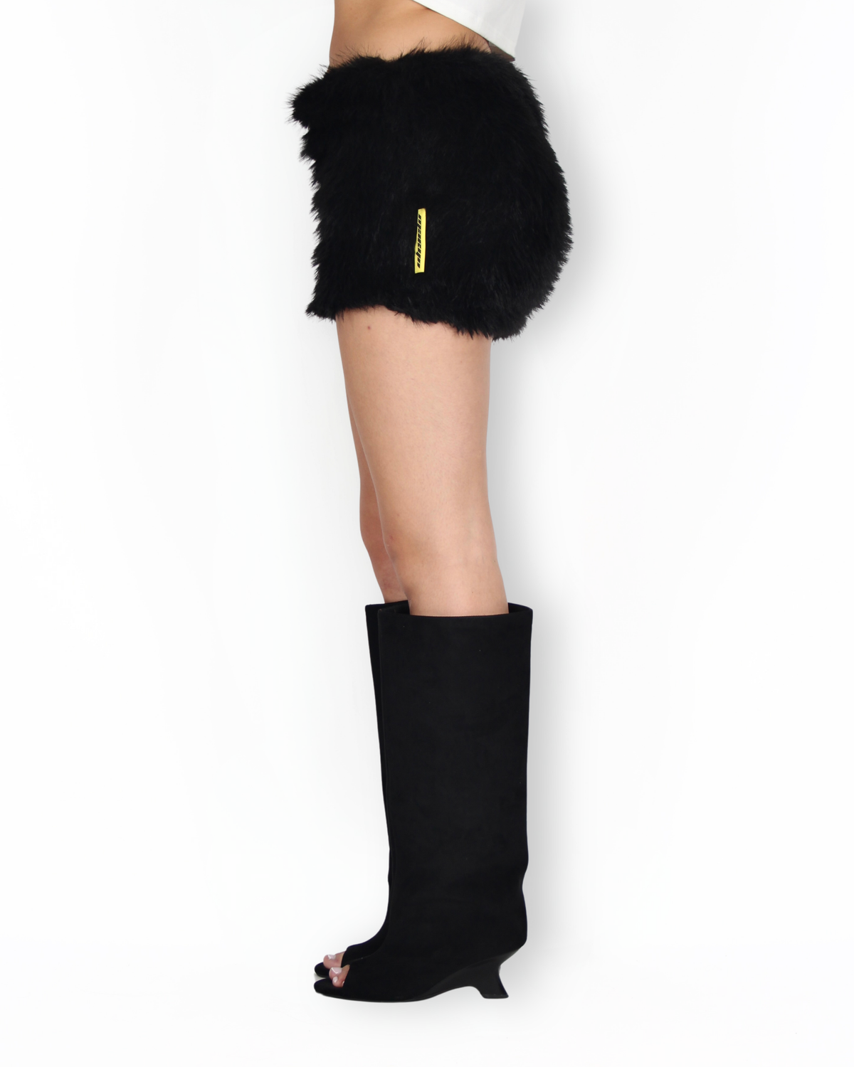 MTL Faux Fur Skirt Black
