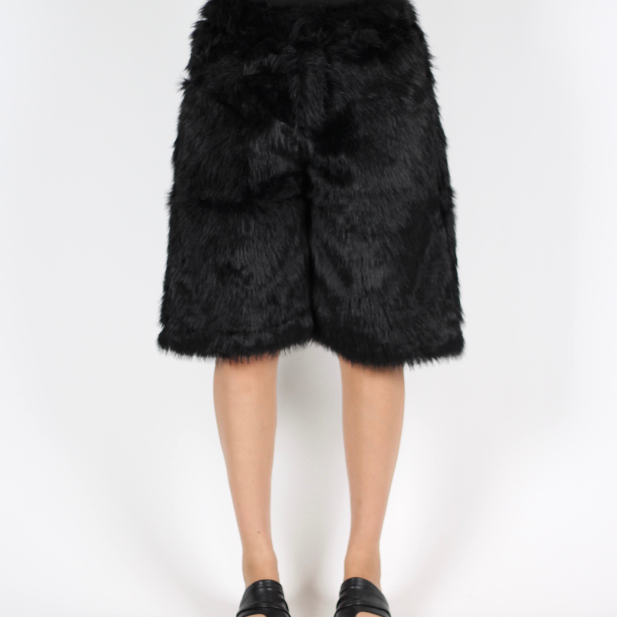 MTL Faux Fur Shorts Black