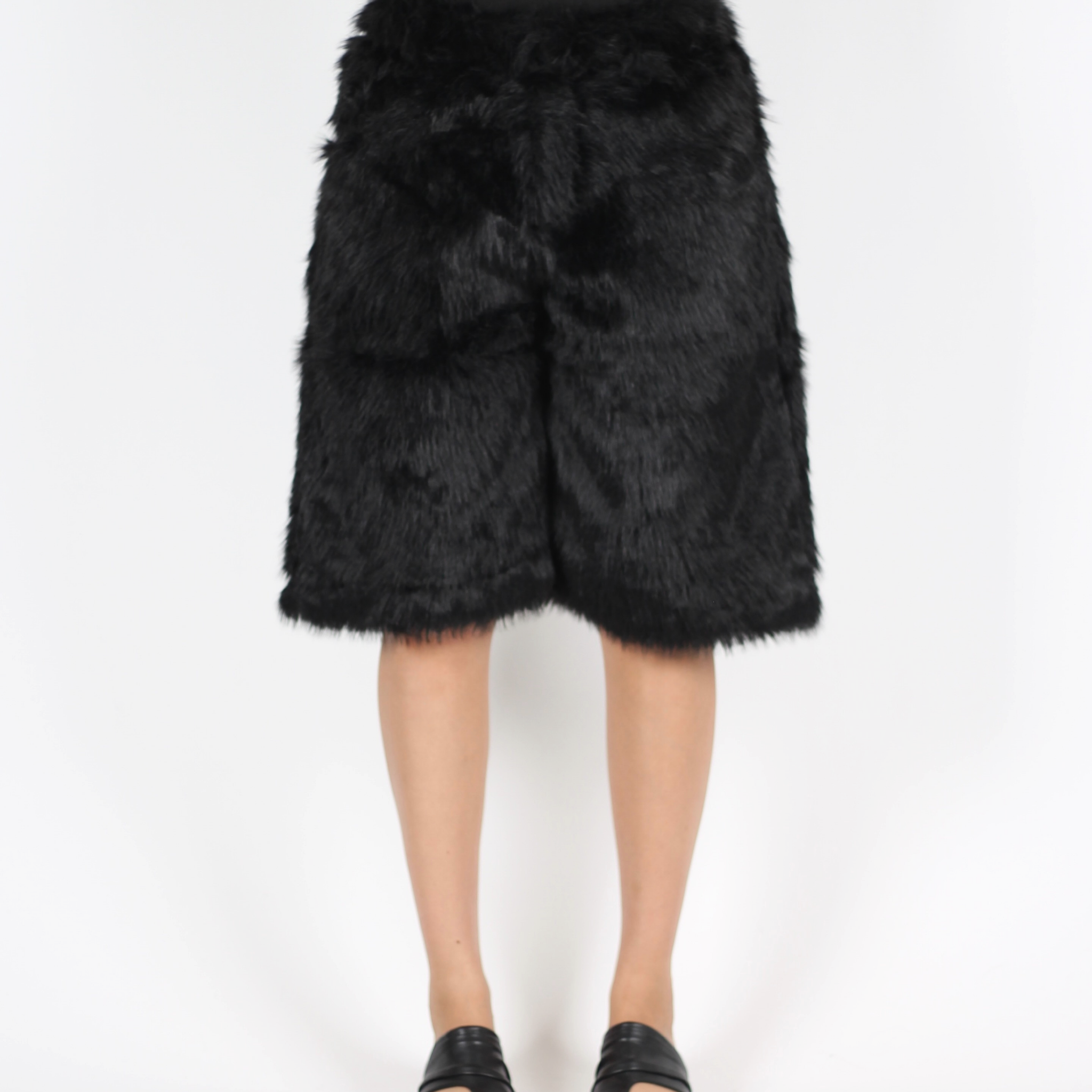 MTL Faux Fur Shorts Black