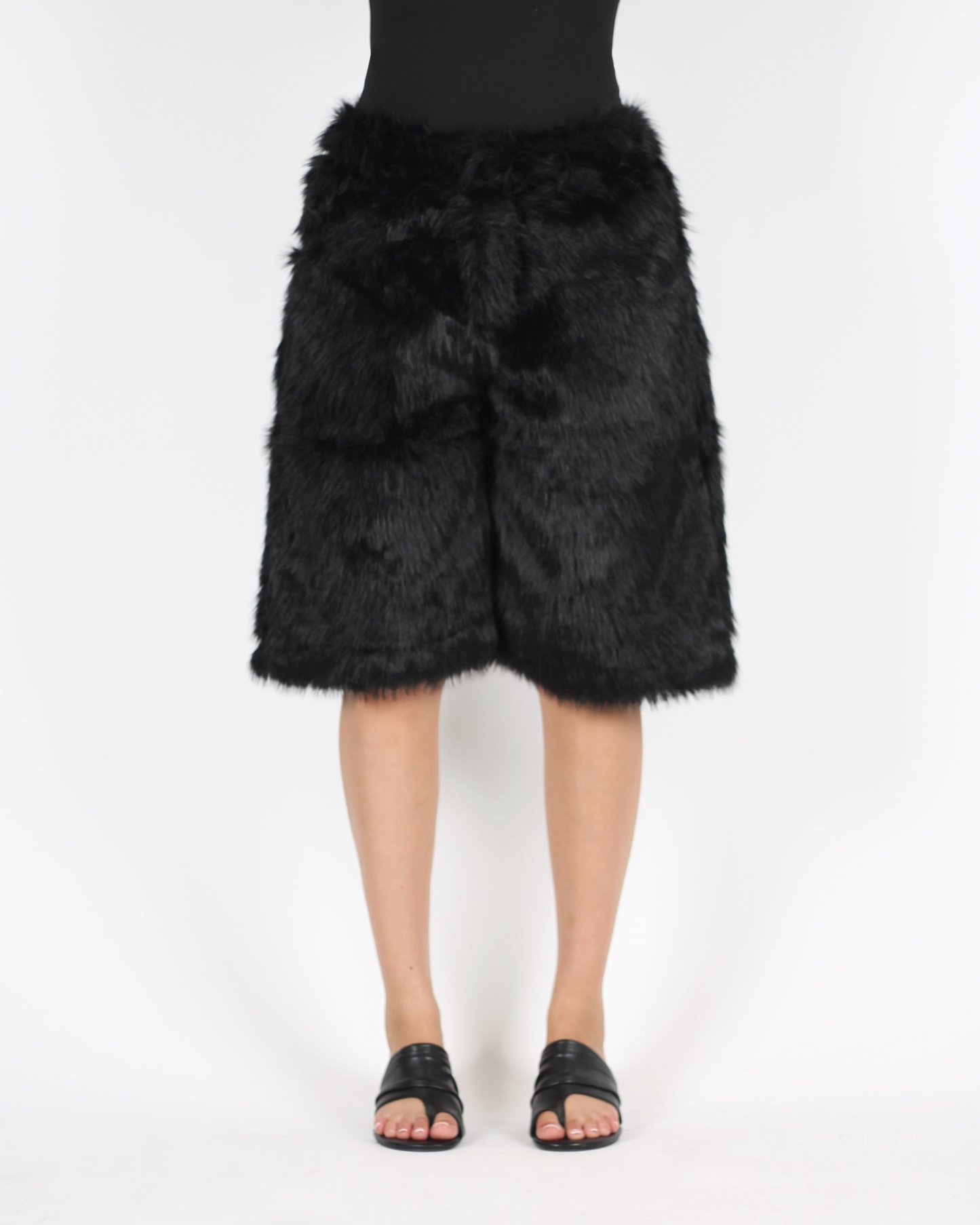 MTL Faux Fur Shorts Black