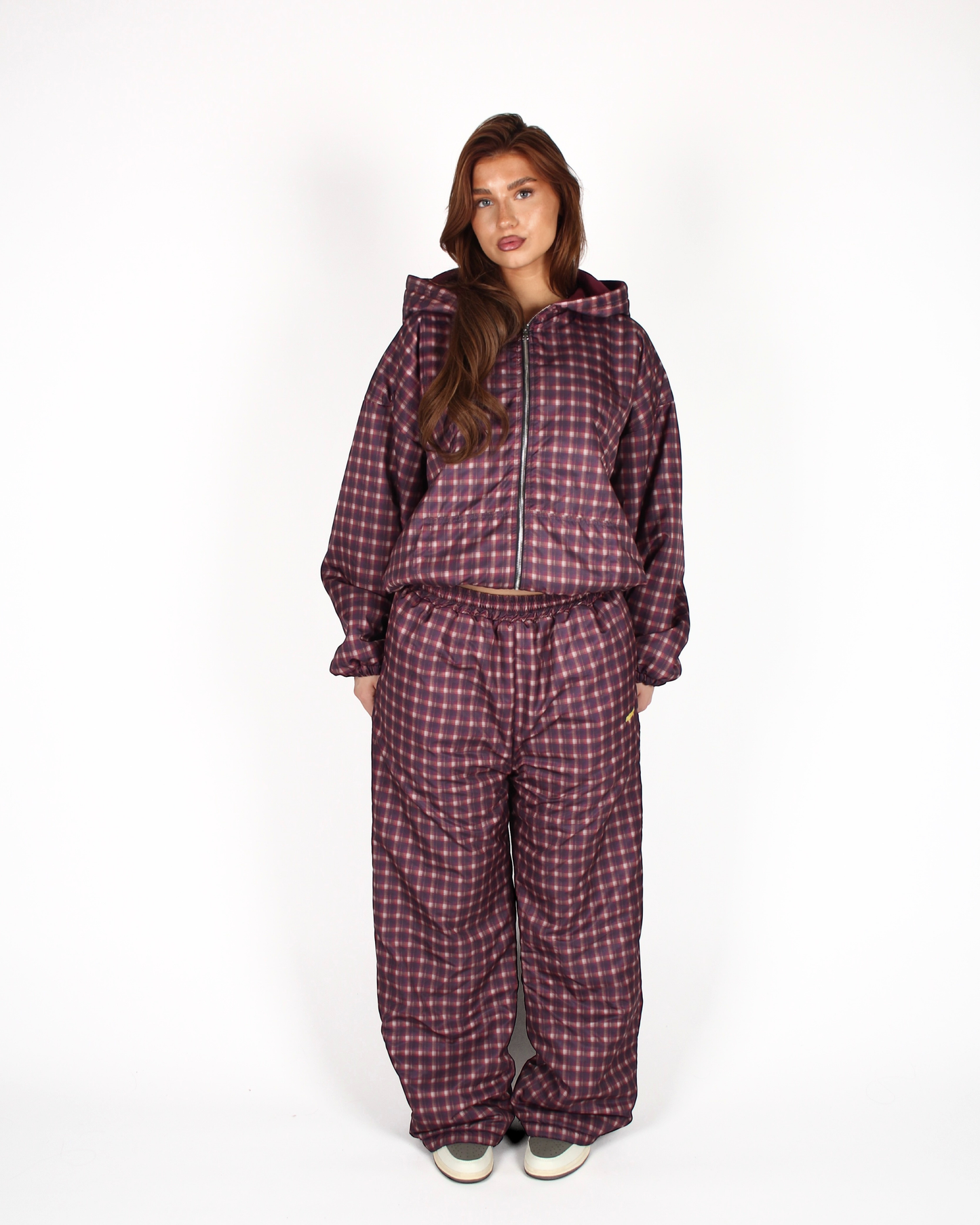 MTL Reversible Checked Jacket Burgundy