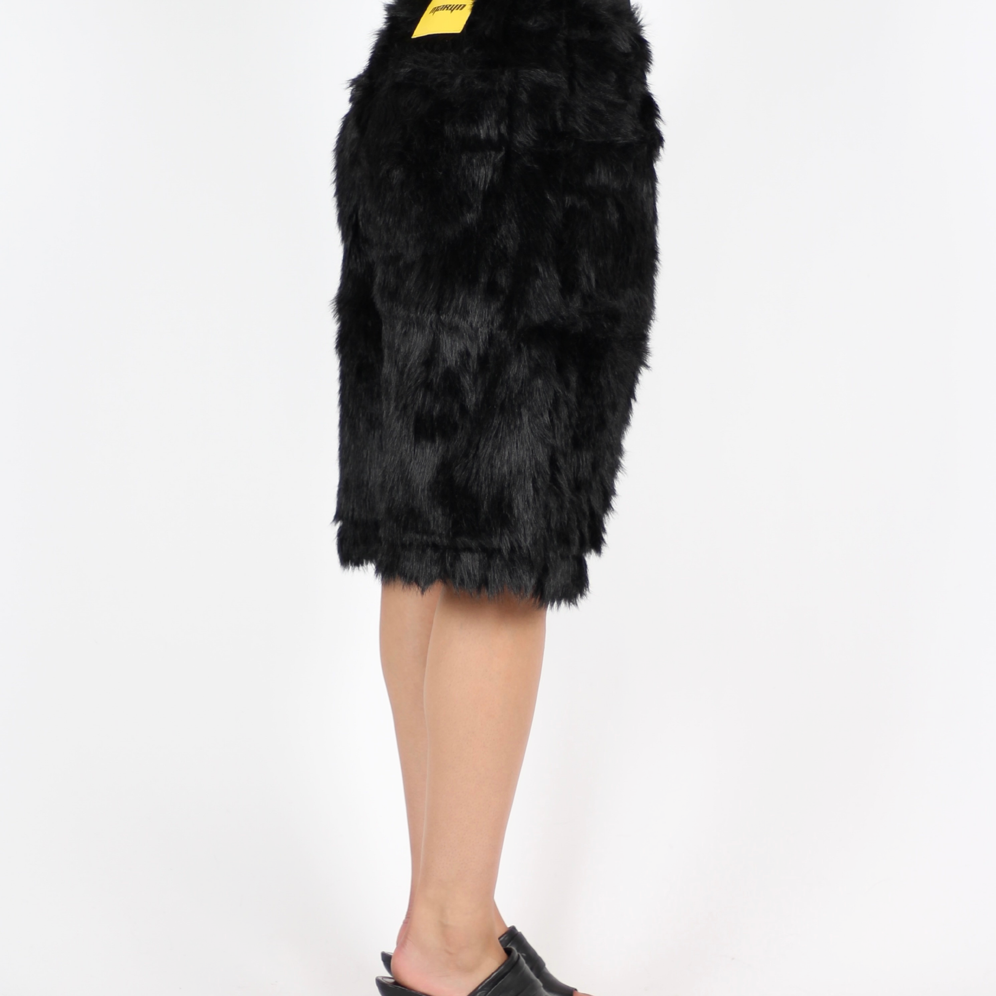 MTL Faux Fur Shorts Black