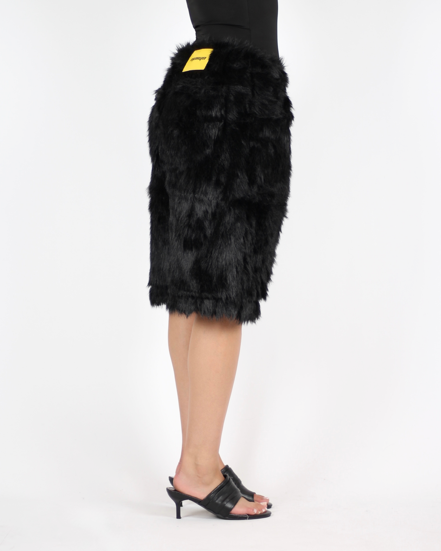 MTL Faux Fur Shorts Black