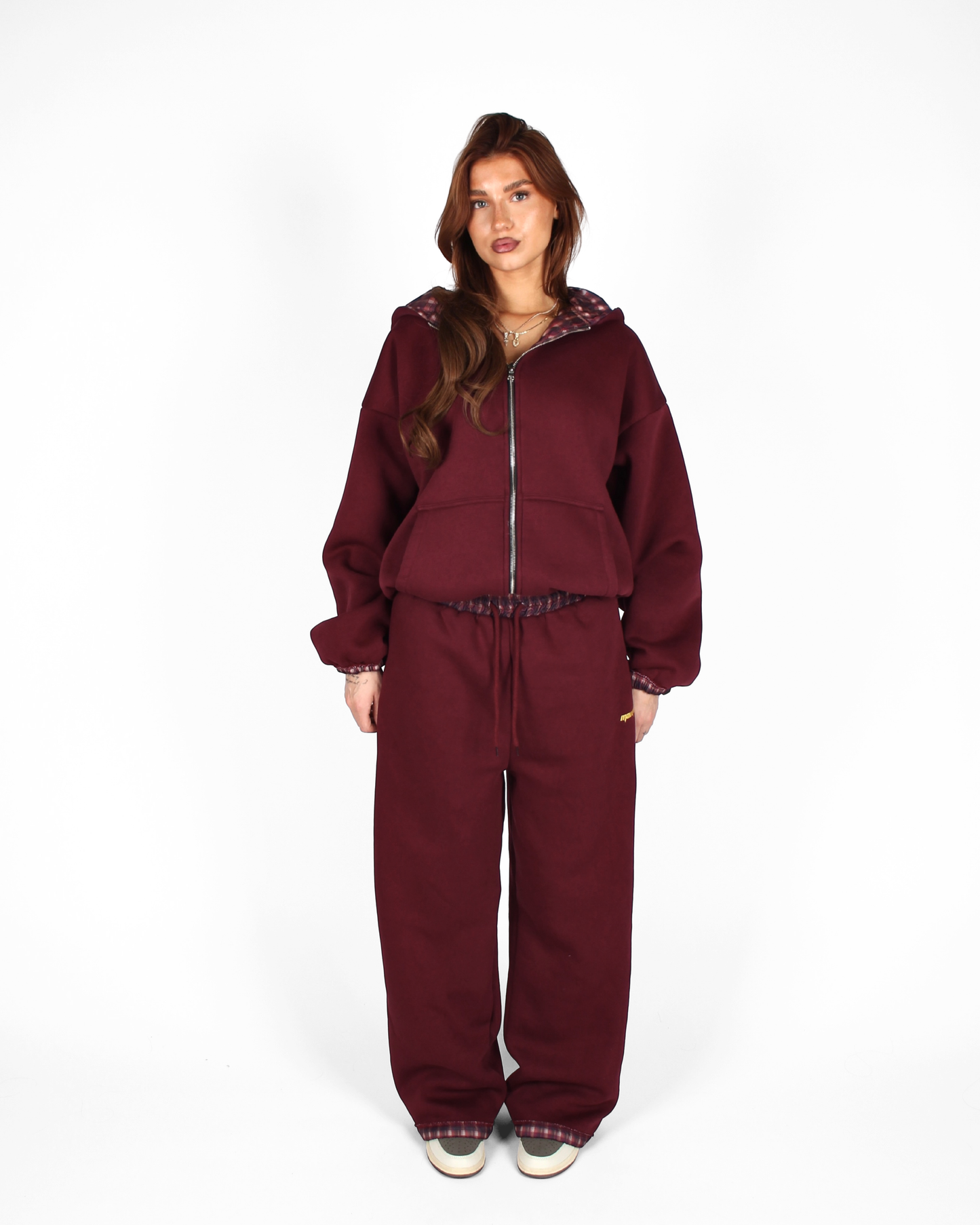 MTL Reversible Checked Jacket Burgundy