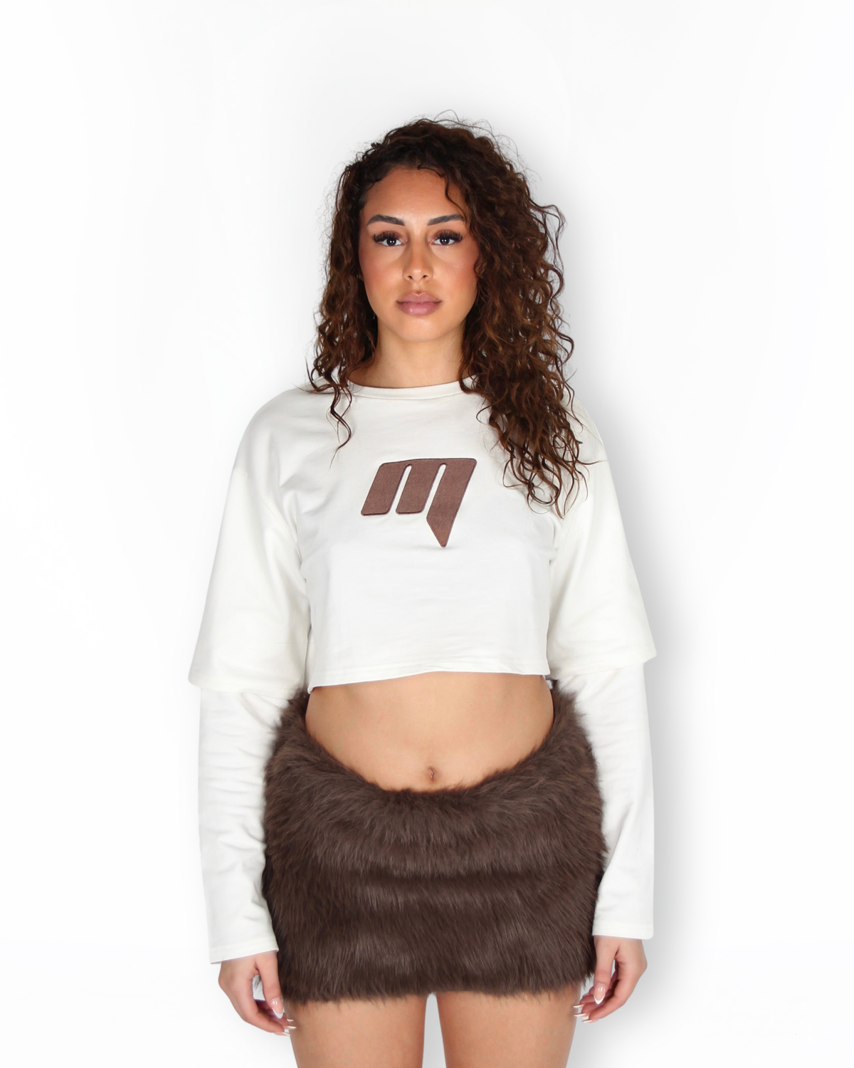 MTL Cropped Double Layered Longsleeve Brown