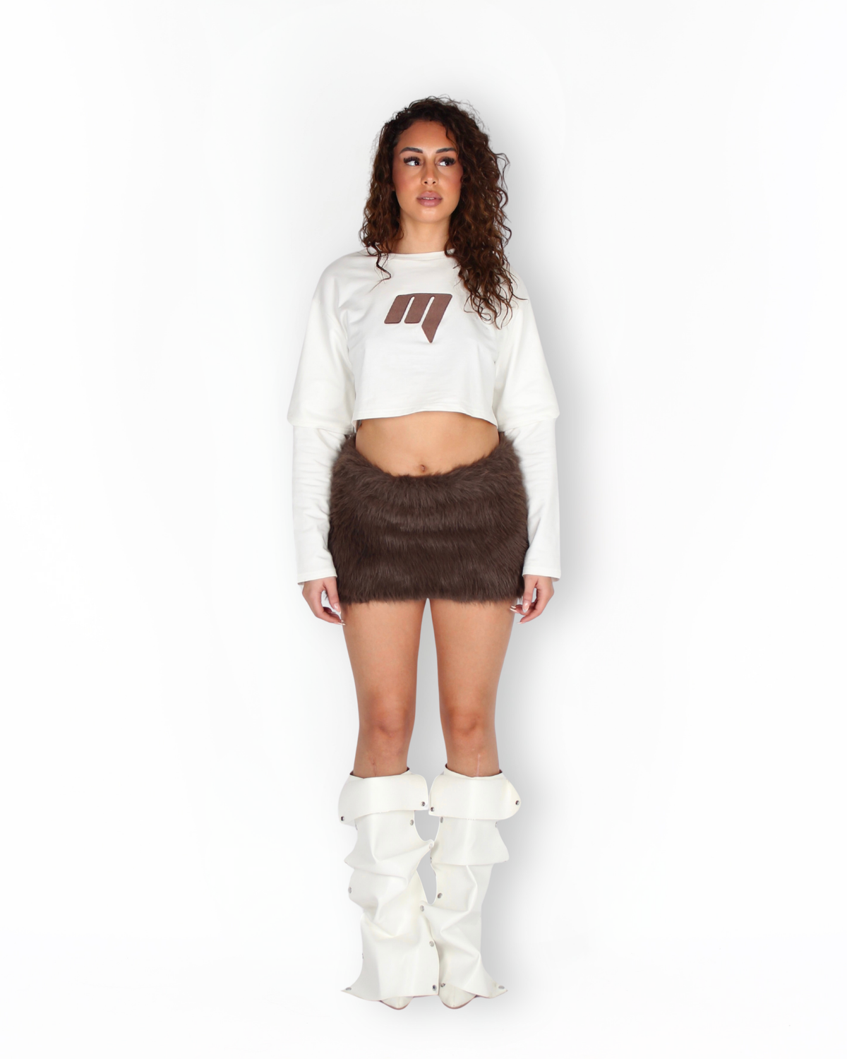 MTL Cropped Double Layered Longsleeve Brown